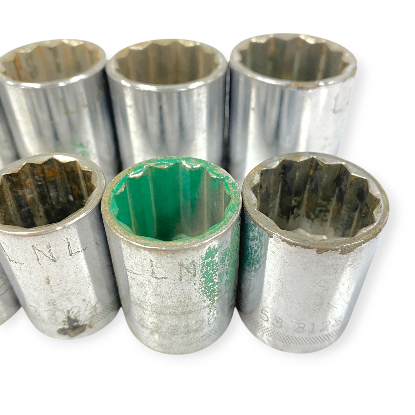 Easco 1/2» Drive 12 Point SAE Socket 5/8 in to 1-1/8 in, 9 pcs Set, Made in USA