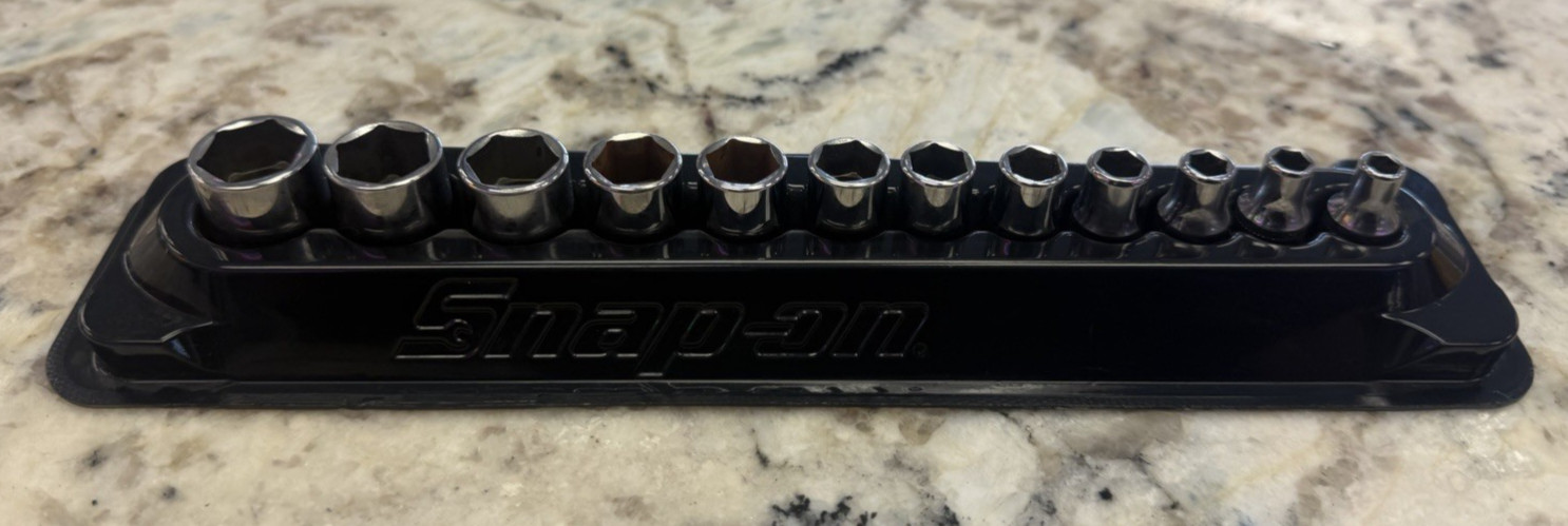 Snap-On Tools TMM 6 Point Metric ¼» Drive Shallow Socket Set of 12 Excellent!