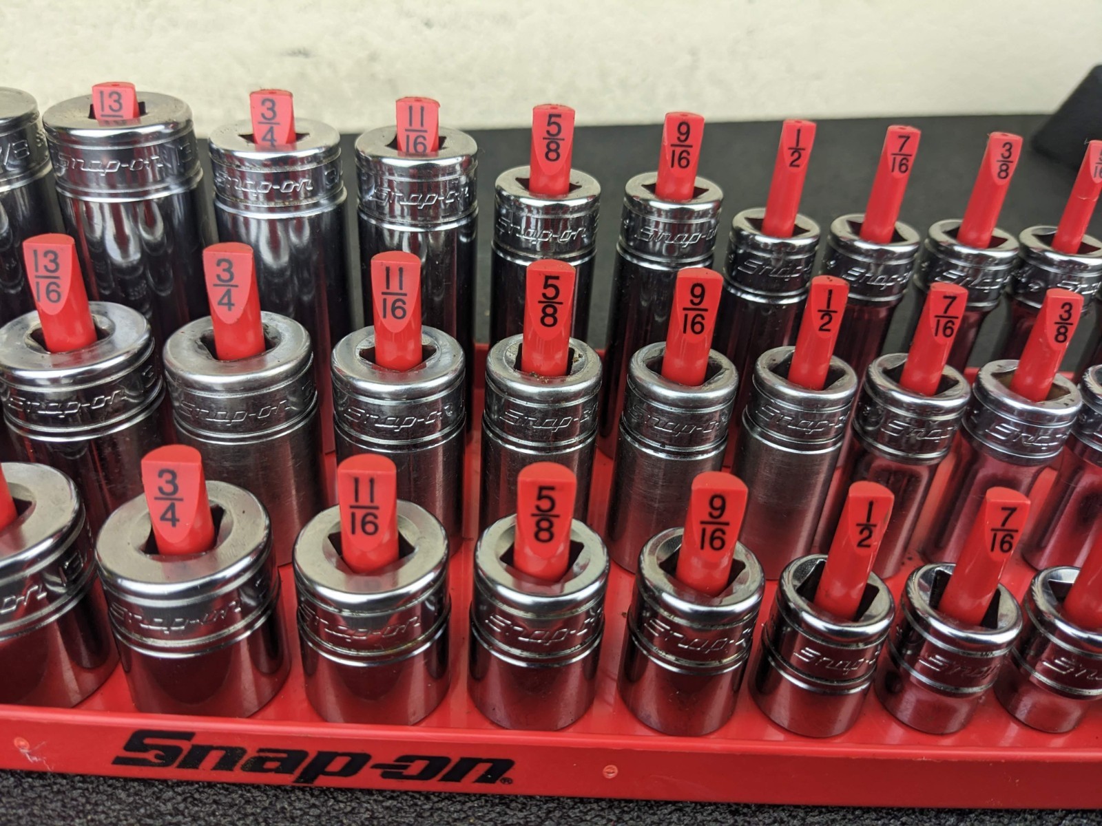 #bo723 Snap On USA 39pc 3/8″ Drive SAE 6 Point Shallow Semi Deep MASTER SET