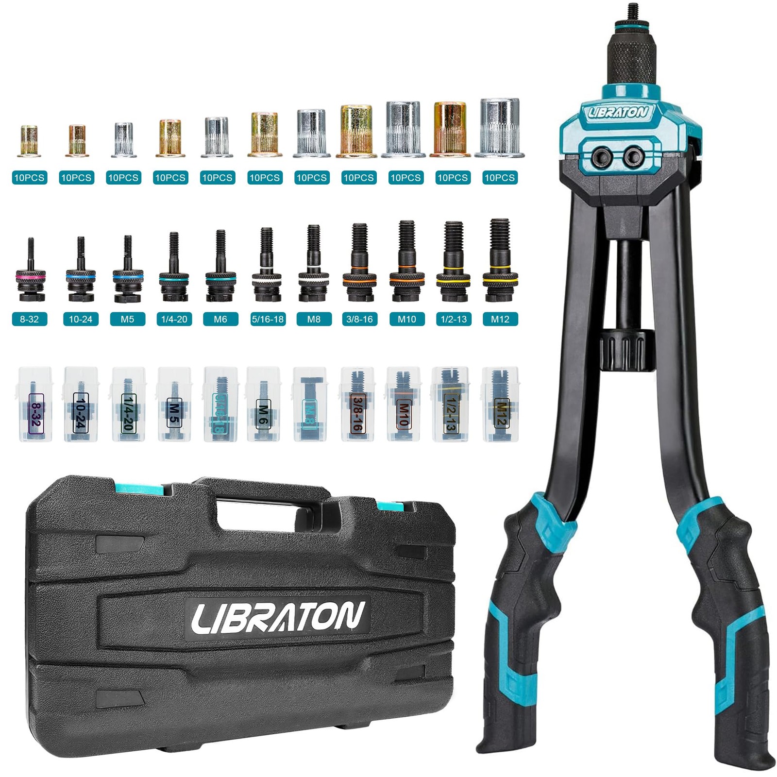 LIBRATON 16″ Rivet Nut Tool, Gun, Hand Heavy-duty Tool
