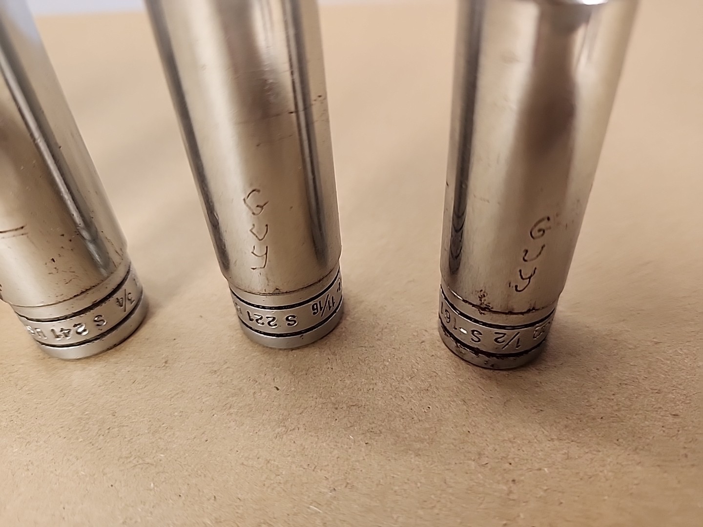 Snap On 1/2″ Drive 12-Point SAE Deep Chrome Socket S161 S241 S281 S301 S381 6pcs