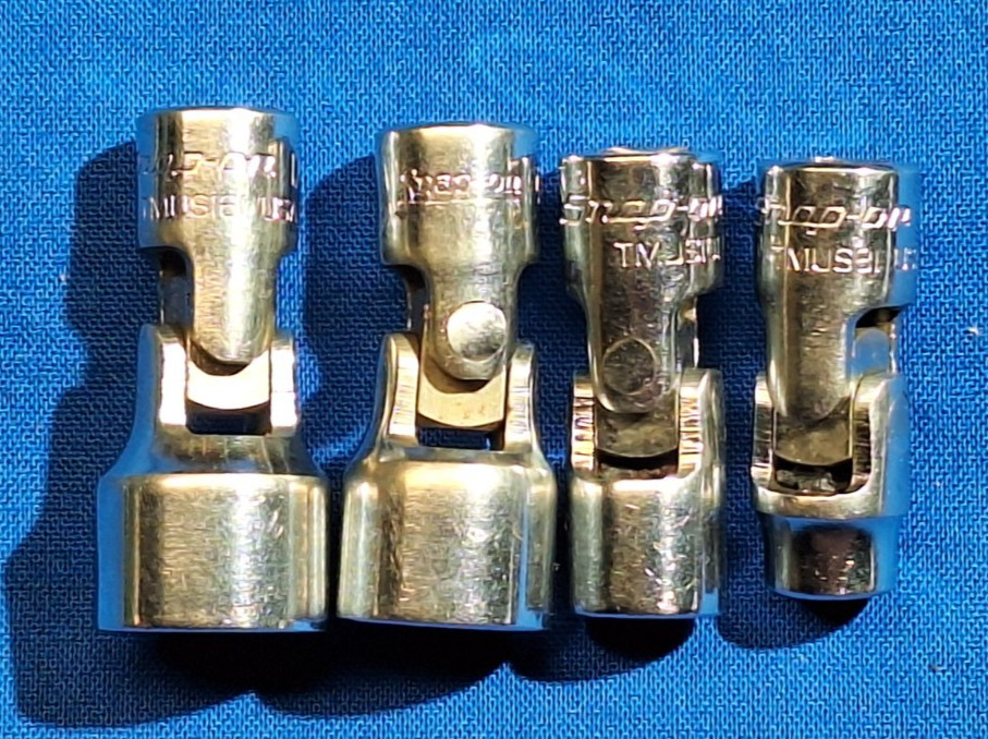 Snap-On 4 piece SAE 6pt 1/4″ drive swivel socket set 1/2″, 7/16″ 5/16″, 1/4″