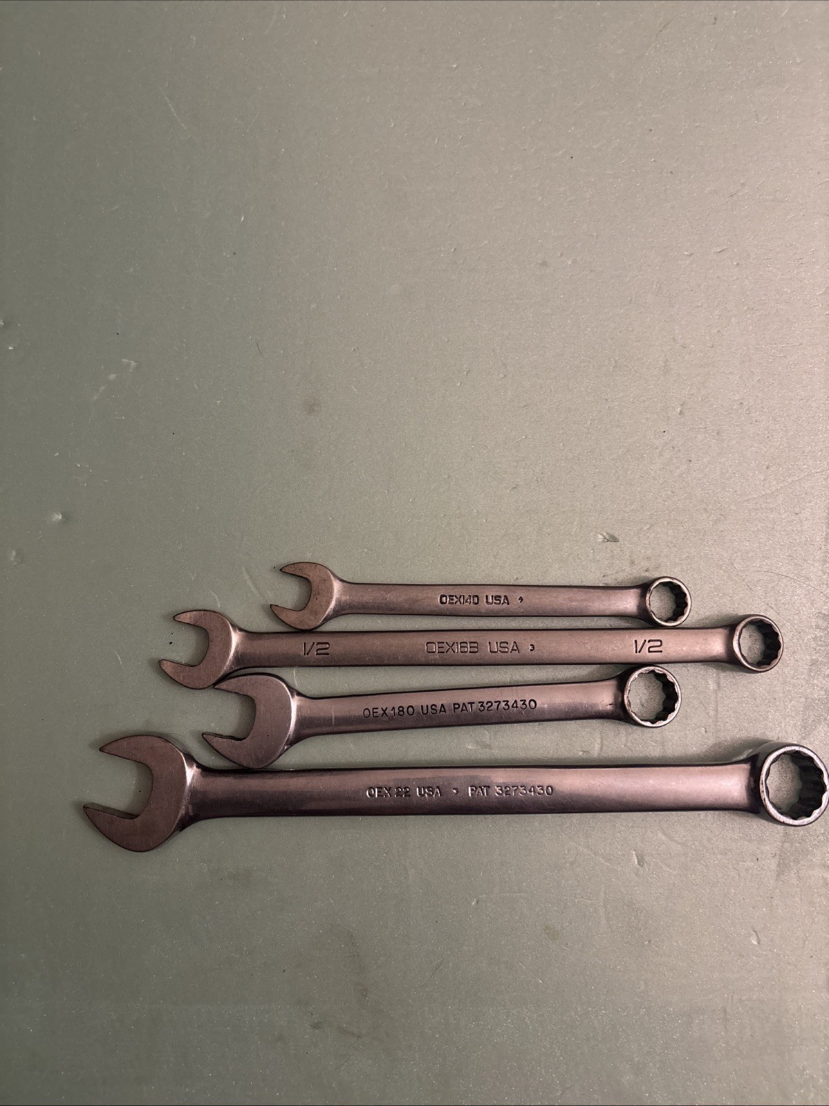 Snap On Tools 4 Pc SAE 12 Point Combo Wrench Set OEX 140, OEX16B, OEX180, OEX22