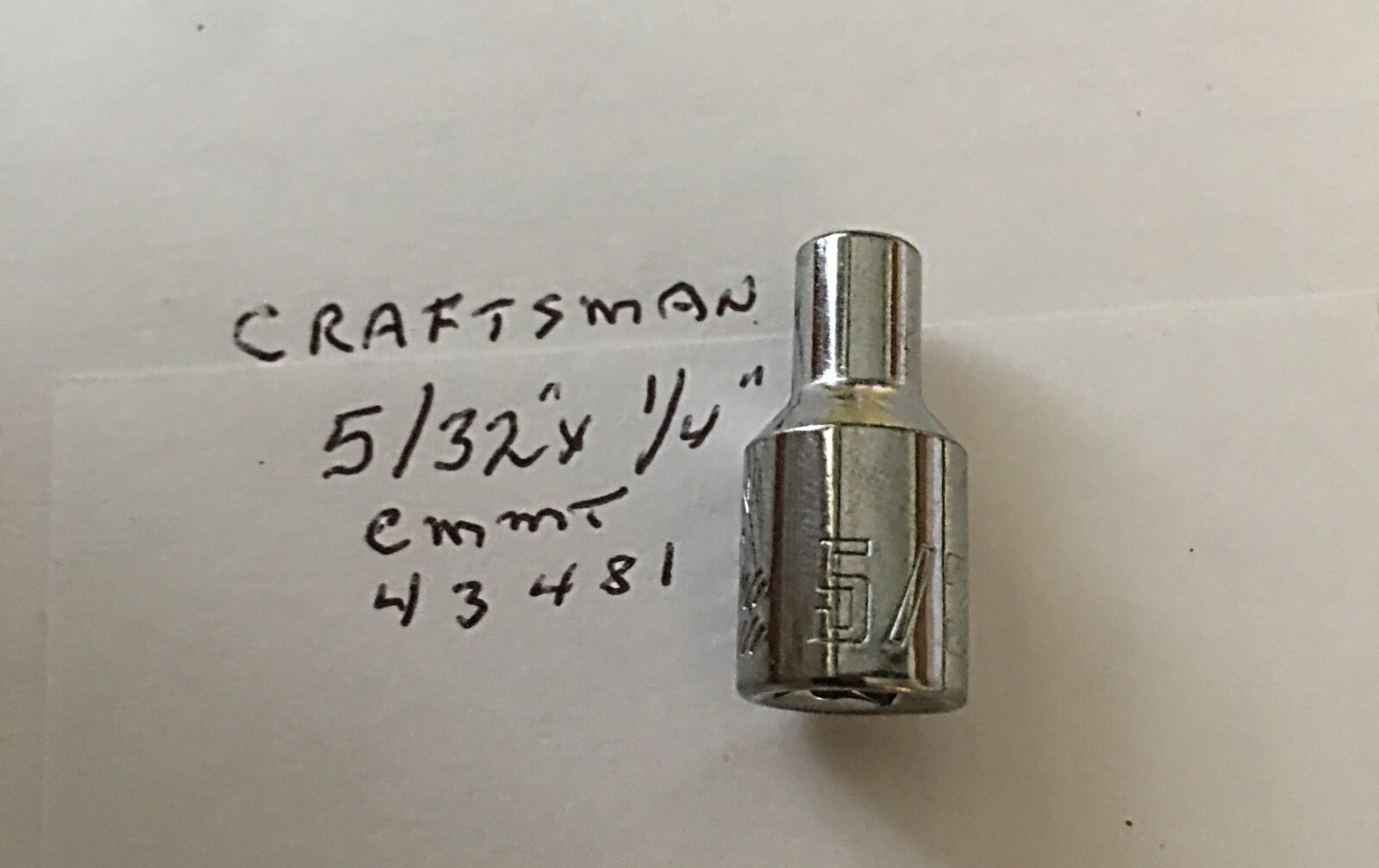 Craftsman 5/32″ x 1/4″ Dr Standard Socket – 6 Point CMMT 43481 Free Shipping