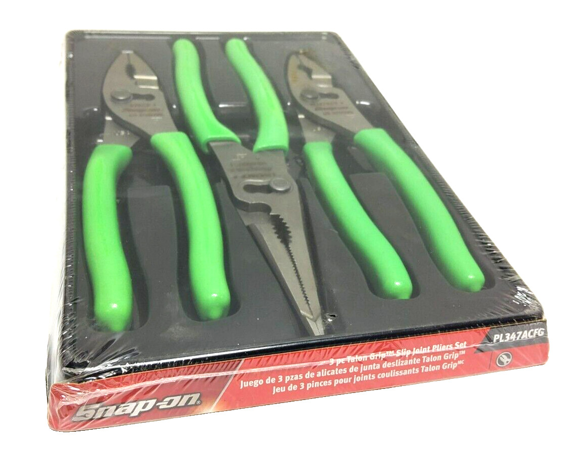 New Snap-on™ PL347ACFG Talon Grip™ Slip Joint Plier Set HJ47ACF 47ACF LN47ACF