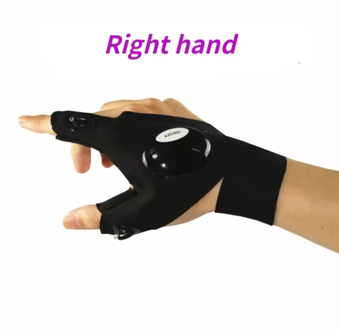 1 Pair LED Flashlight Gloves for Outdoor Fishing Camping Hiking Gloves Men Women