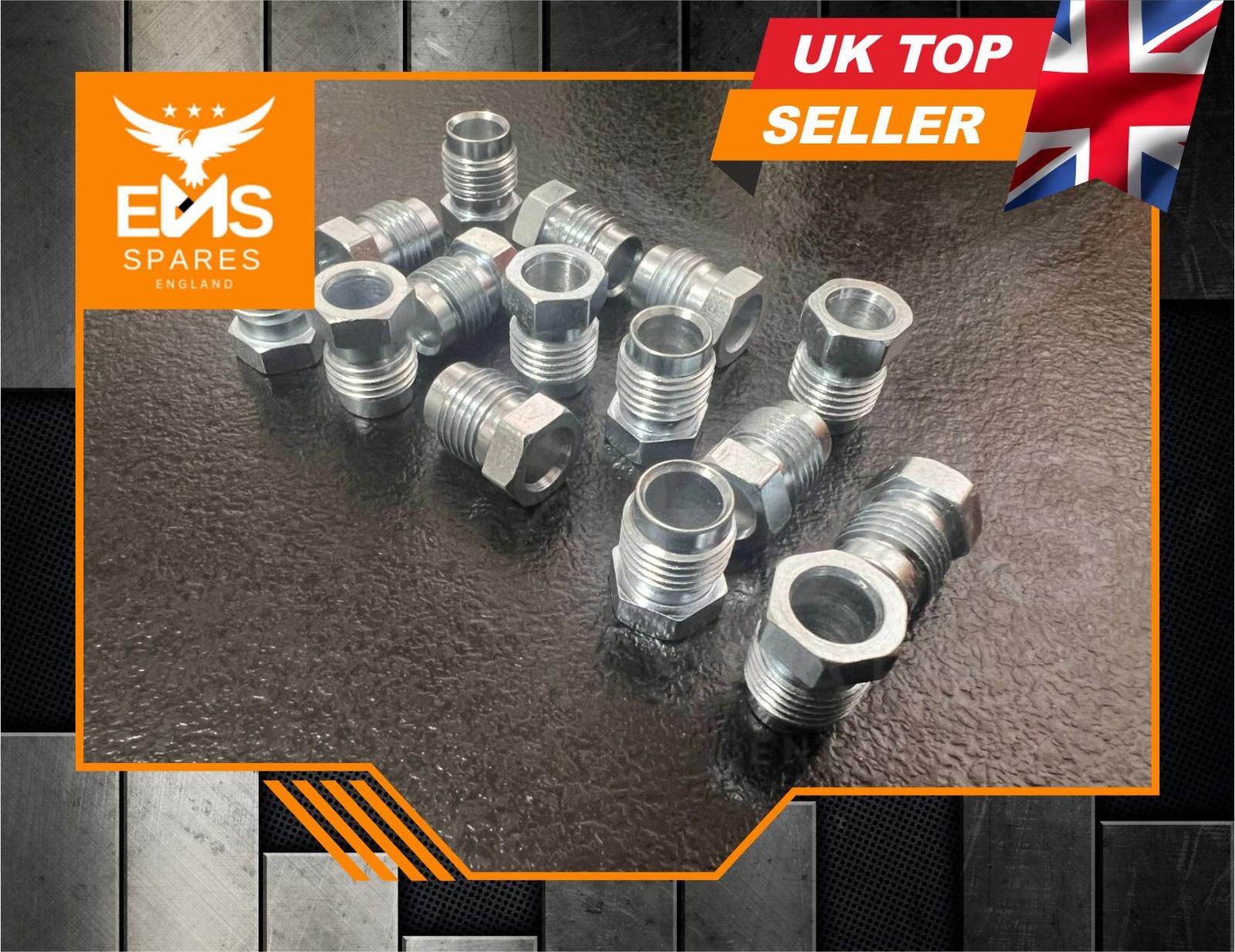 Brake Pipe Male Union Fittings 1/2″ x 20 UNF for 5/16″ Pipe Thread Steel – 15x
