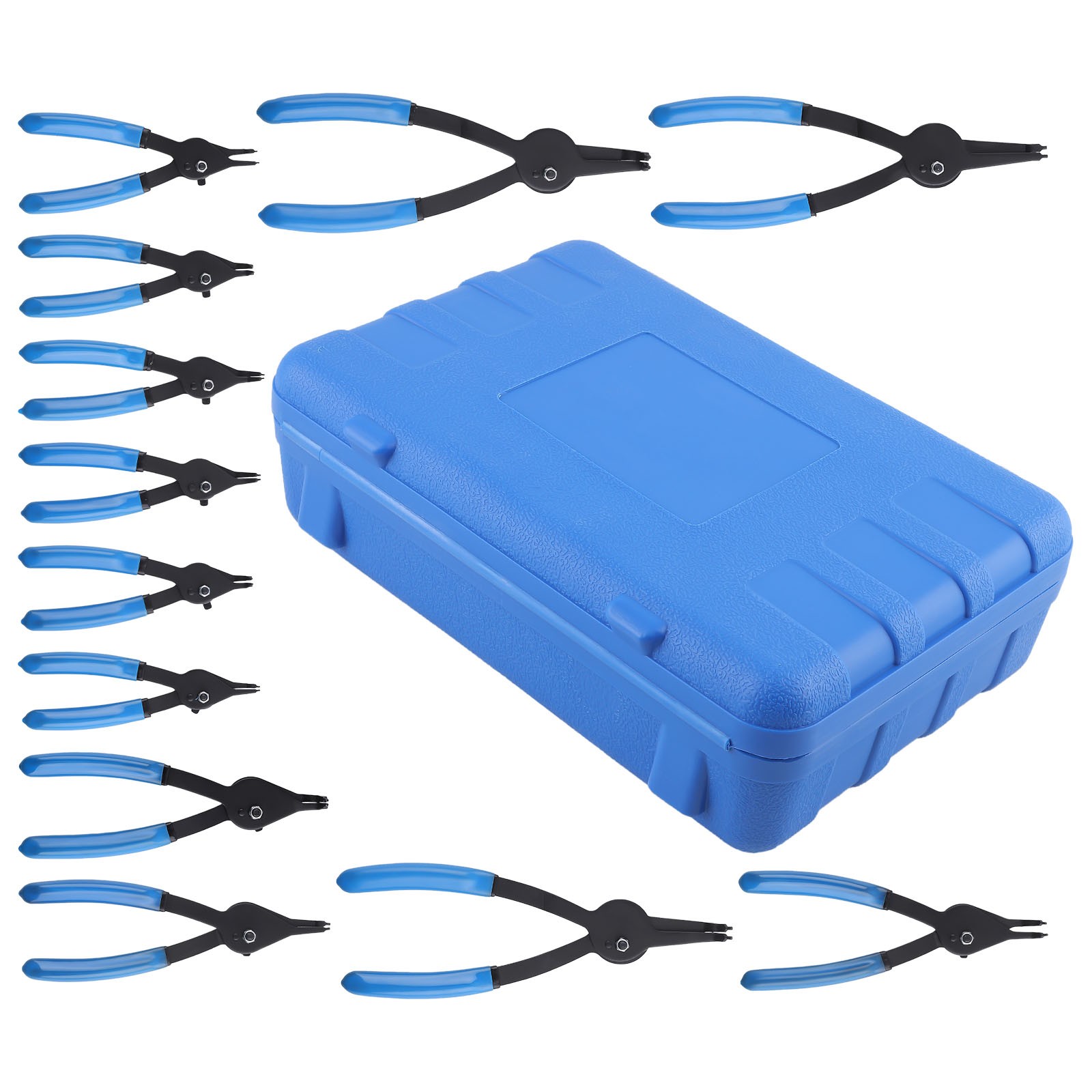 12X Versatile Retaining Snap Ring Pliers set Heavy Duty Fixed Tip Kit Black