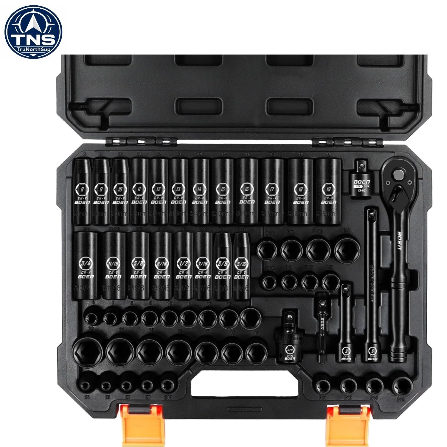 Comprehensive 59-Piece Socket Set: SAE, Metric & E-Torx for Ultimate Precision