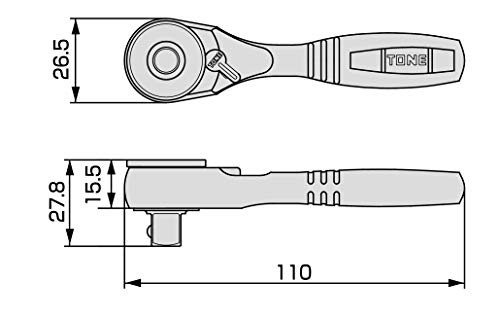 TONE RH3HQS Short Ratchet Handle 3/8″ Drive Quick Spin Hold Type Professional To