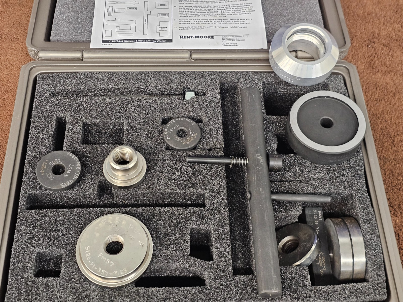 SPX J39524 Pinion Setting Gauge Kit Hmmwv H1 M1097 M998 5120-01-363-8079