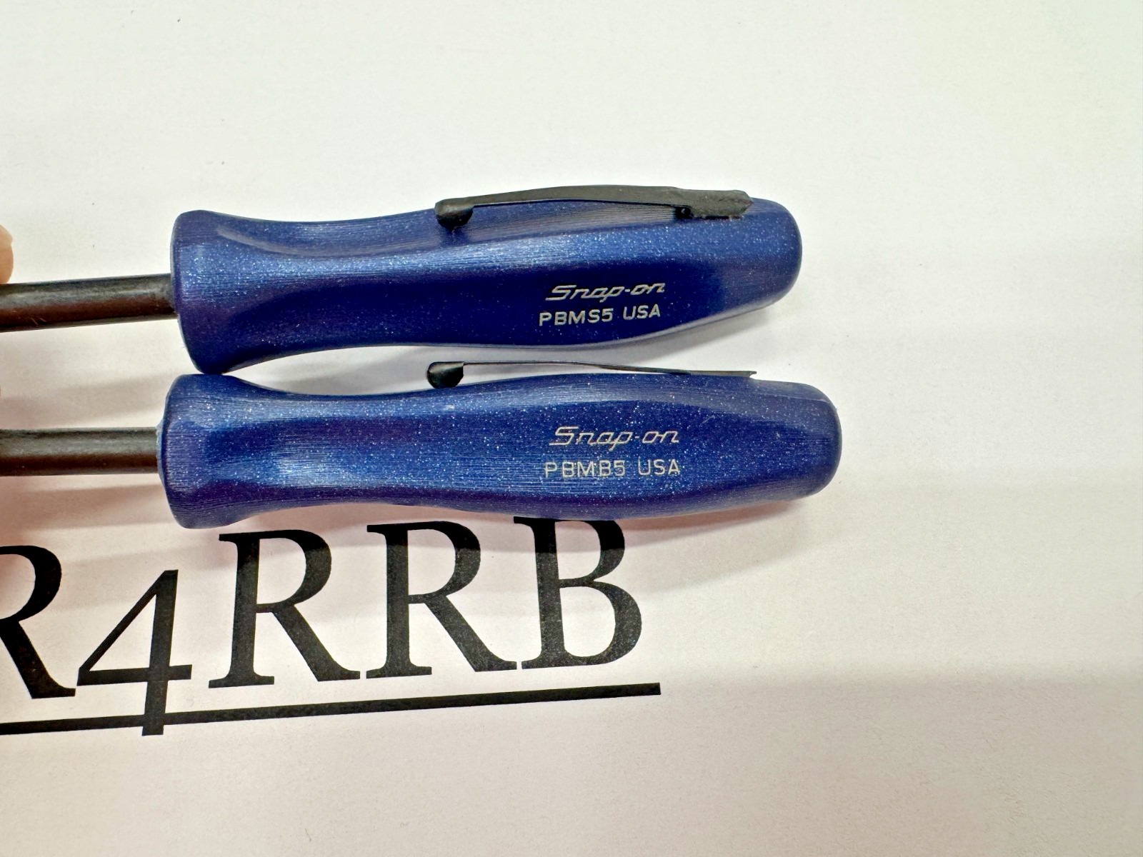 Snap-on Tools USA NEW 2pc POWER BLUE 5″ Length Straight Bent Mini Pocket Prybar