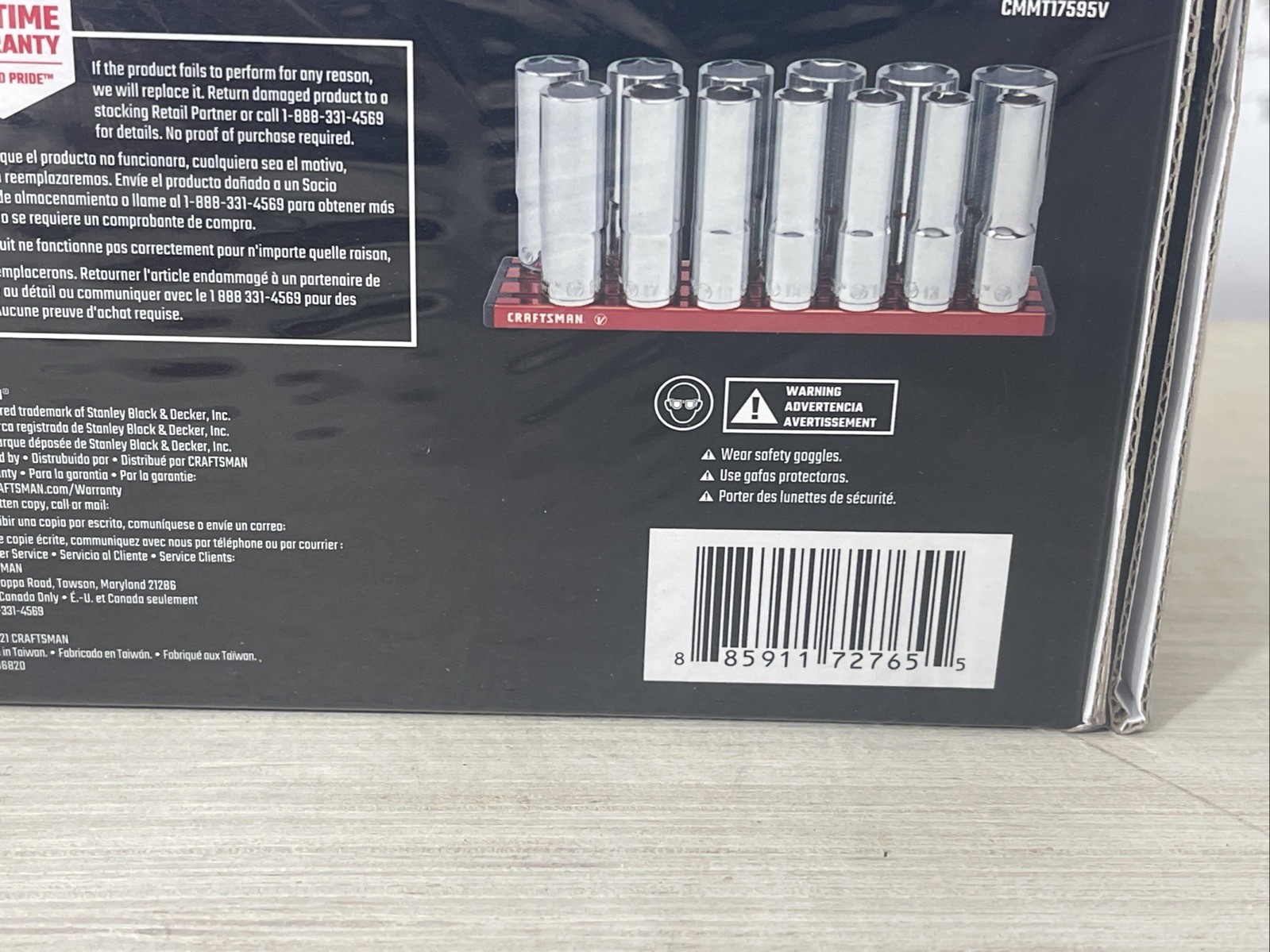 Craftsman V-Series 1/2″ Drive Metric 6 Point 13pc Deep Socket Set CMMT17595V