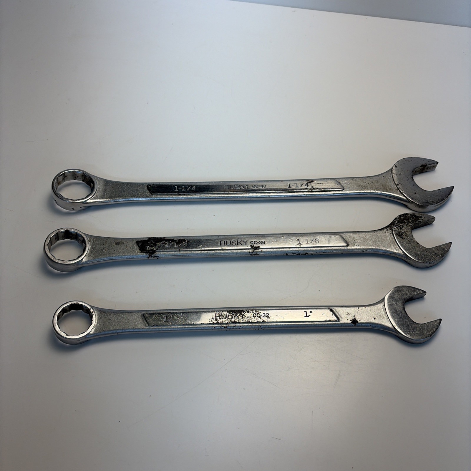 Vintage Husky USA Combination Wrench Set CC32 CC36 CC40 1″ – 1-1/4″