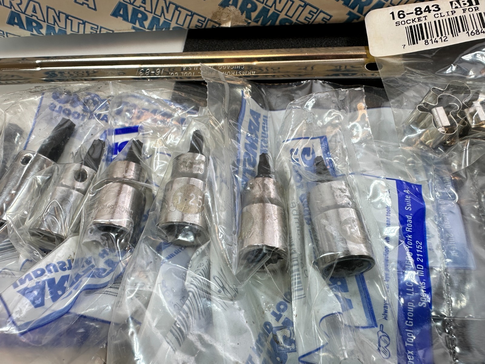 NOS Armstrong Tools USA 8pc 3/8” Drive Torx Bit T15-T50 Socket Driver Set 15-445