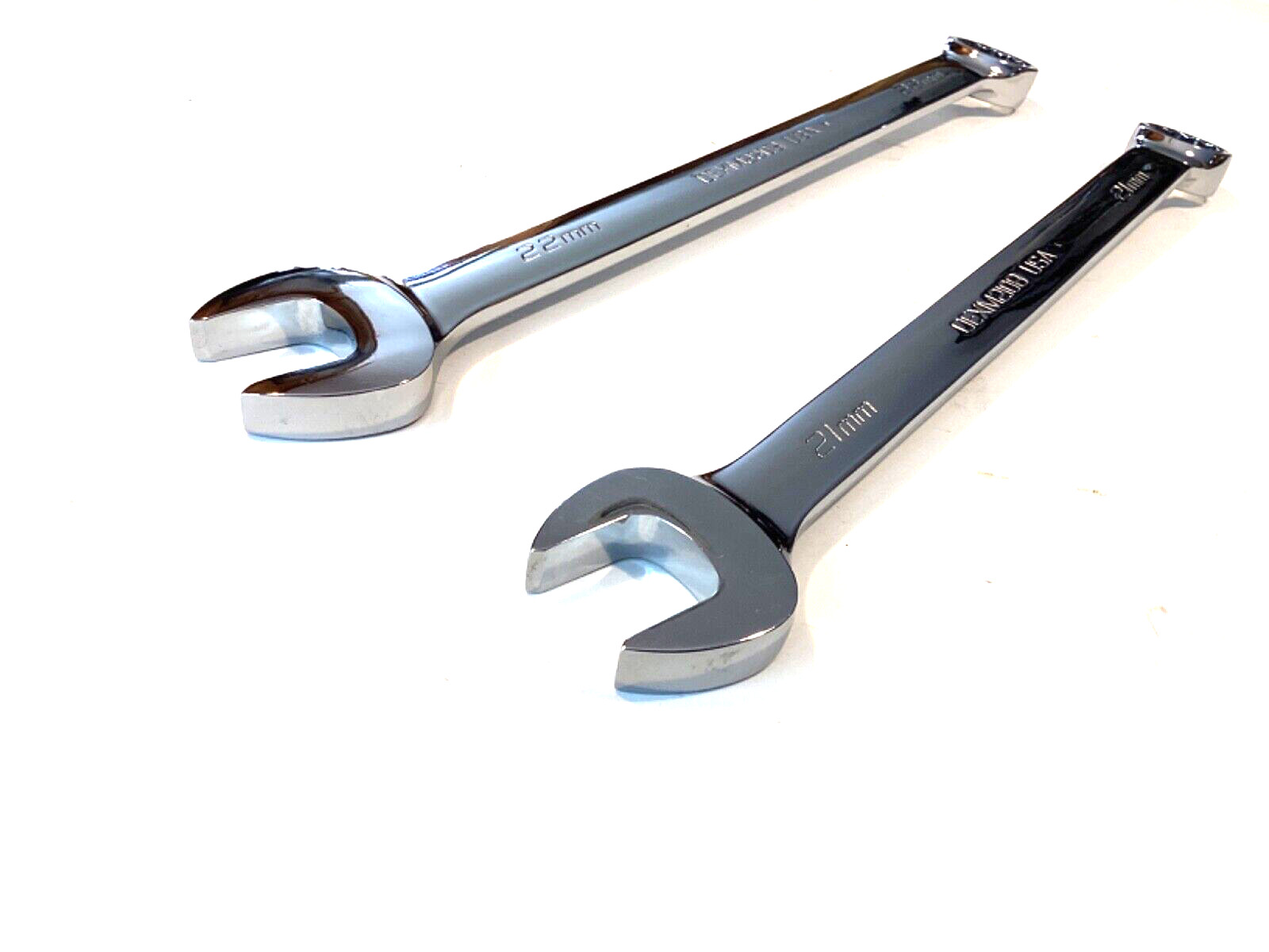 Snap On NEW 2 Piece 21 & 22MM Flank Drive Combination Wrench Set OEXM210 OEXM220