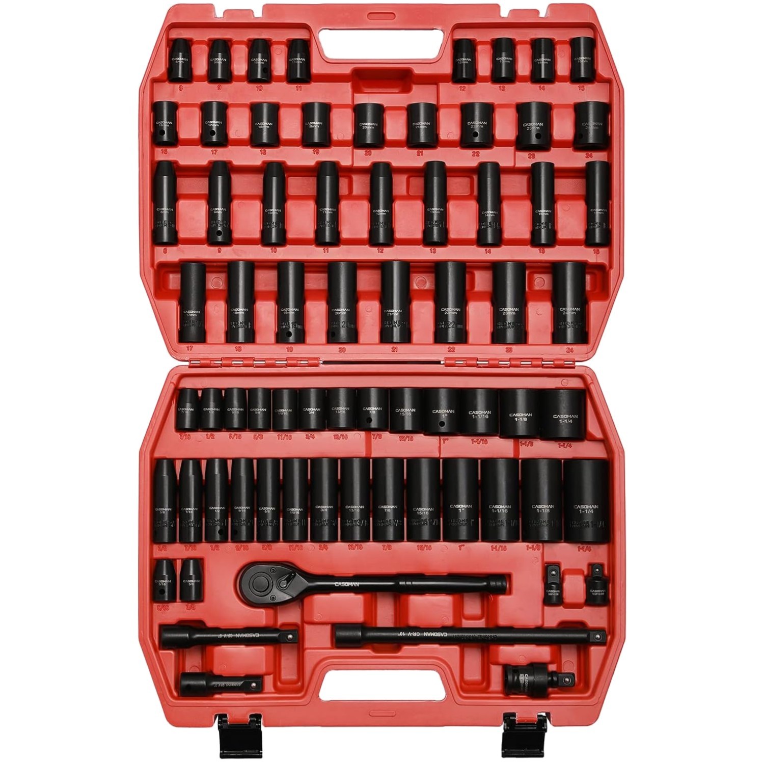 70-Piece 1/2-Inch Impact Socket Set, SAE & Metric