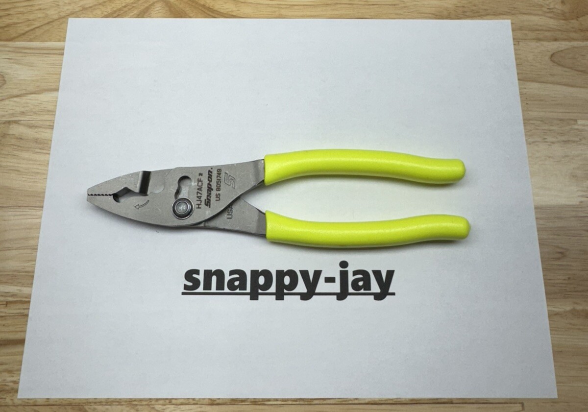 Snap-on Tools USA NEW STYLE HI-VIZ 8″ Soft Grip FlankJaw Pliers HJ47ACFHV