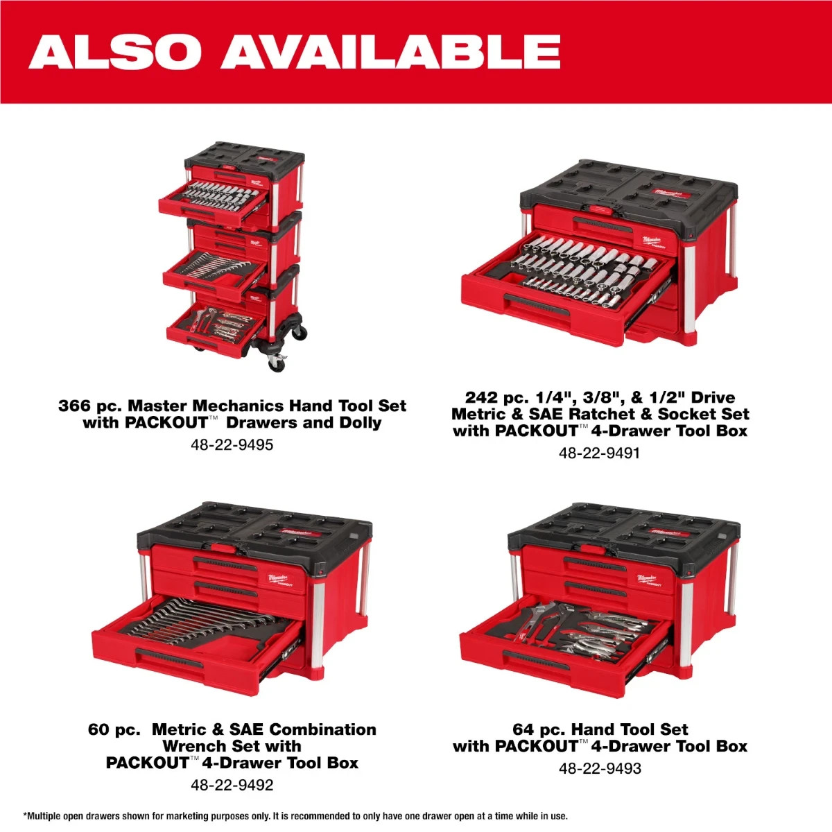 Milwaukee 48-22-9495 366pc Master Mechanics Tool Set PACKOUT! (AUTH USA DEALER!