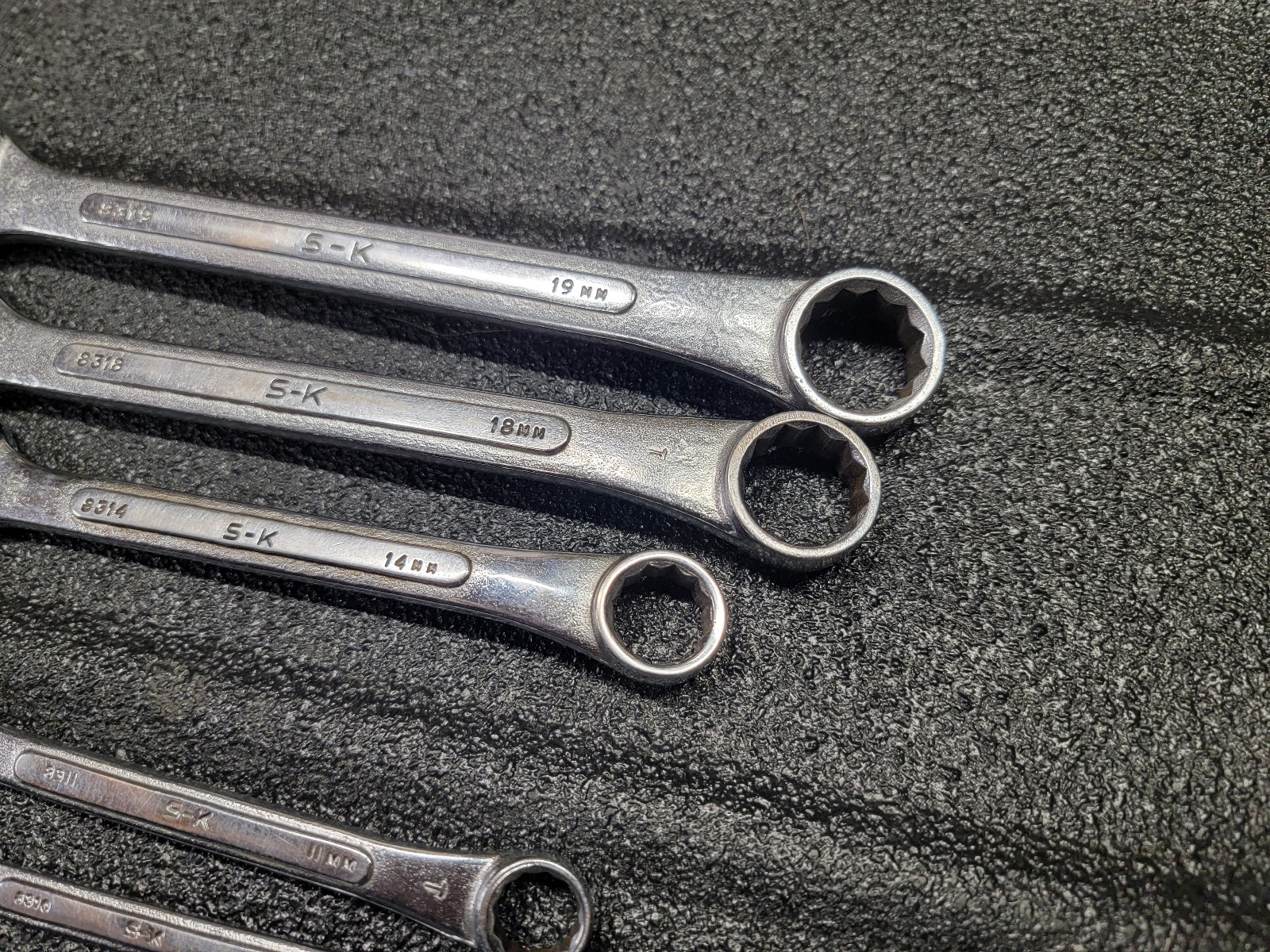 S-K Tools USA Combination Metric Wrench Set 7mm 9mm 10mm 11mm 14mm 18mm 19mm SK