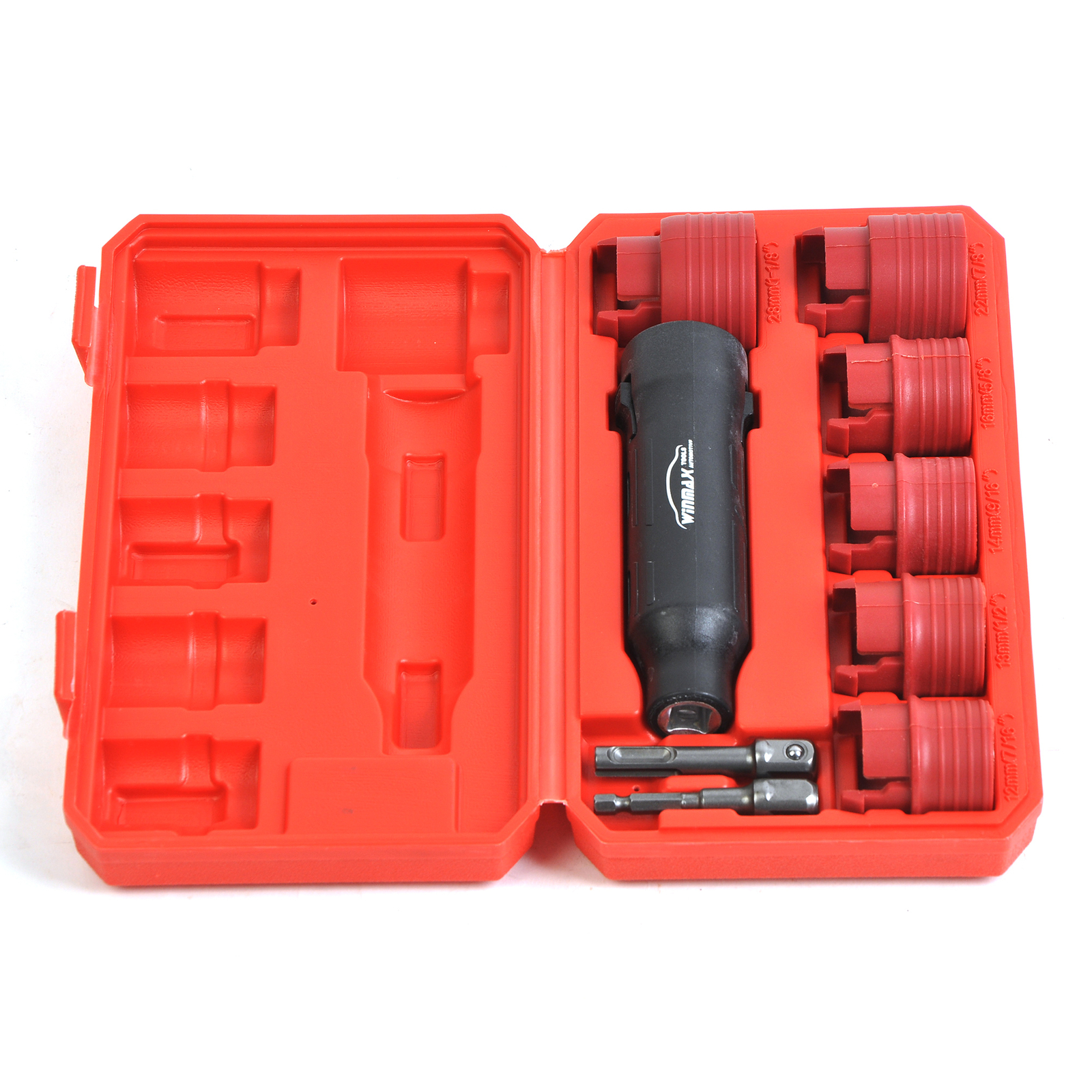 1/4″ Hex-1/2″ Square Dr Wheel Stud Cleaner Tool Set for Removing Rust and Debris