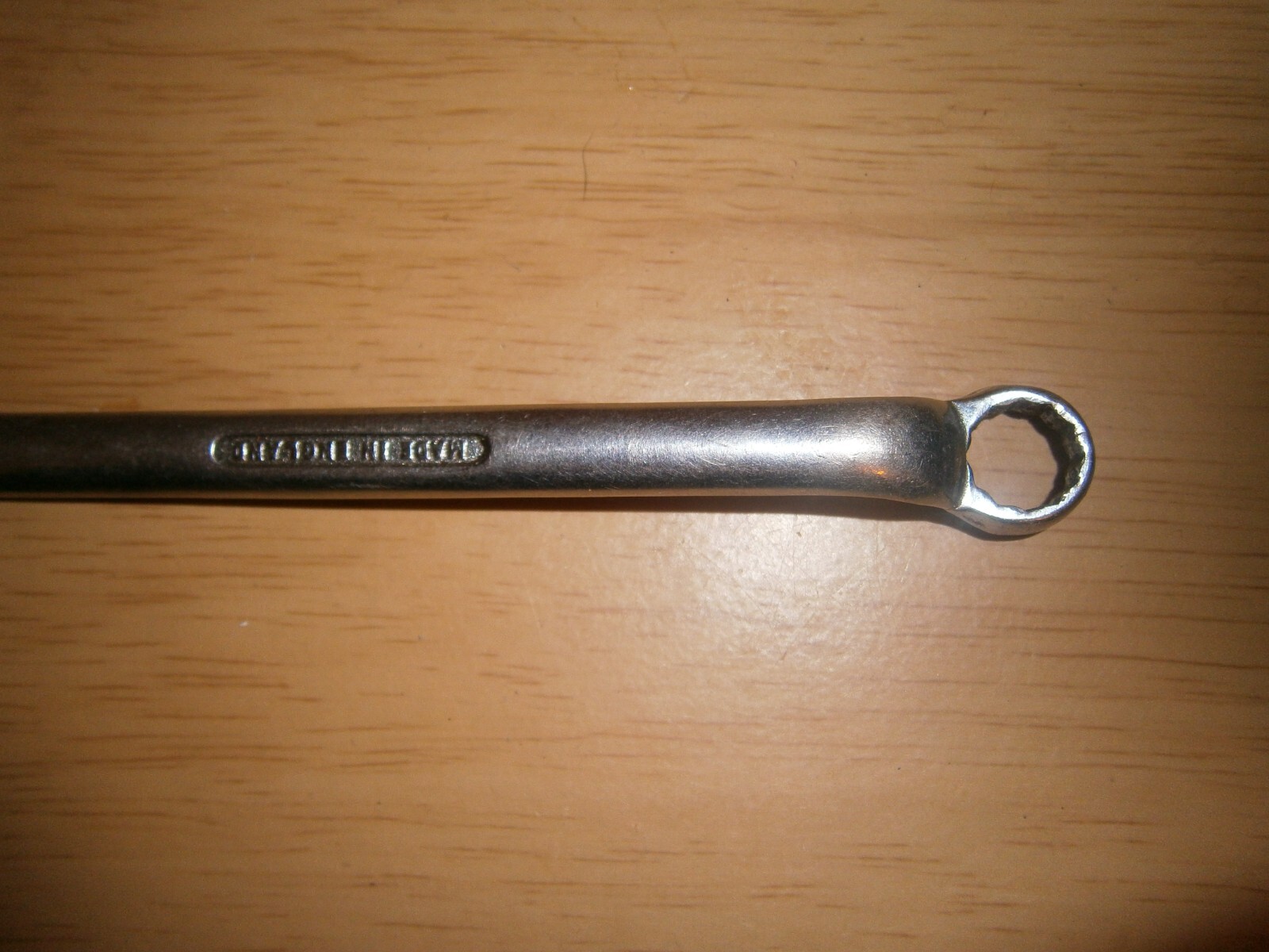 Vintage silver tone spanner. 7/16 & 1/2 AF ends.(E6b)