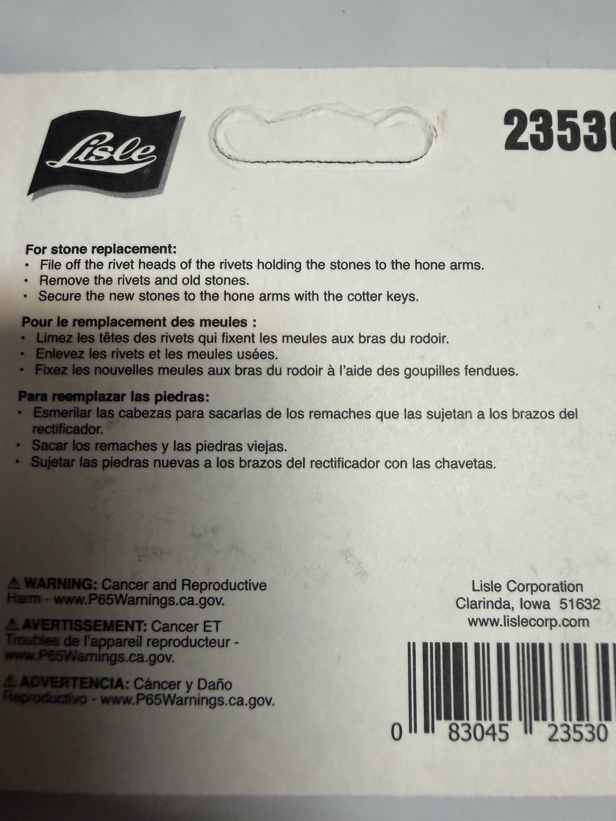 Engine Cylinder Set: Lisle 23500 Glaze Breaker 2″-7″ 220 grit + 23530 240 grit