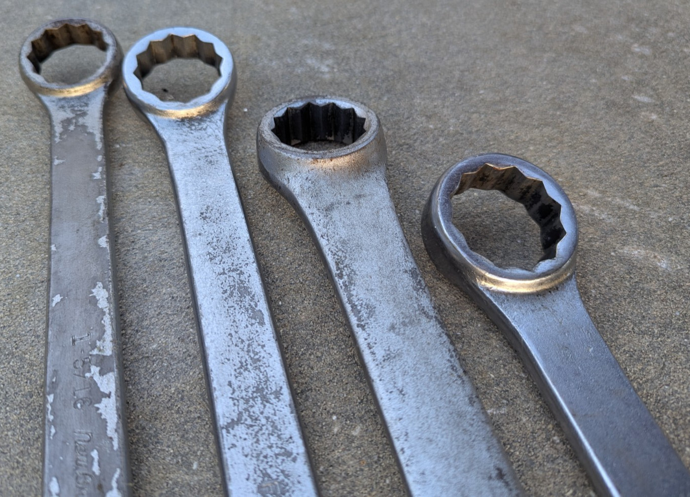 New Britain Combination Wrench SAE 1-5/18″ / 1-7/16″ / 1-3/8″ / 1-1/2″ Lot of 4