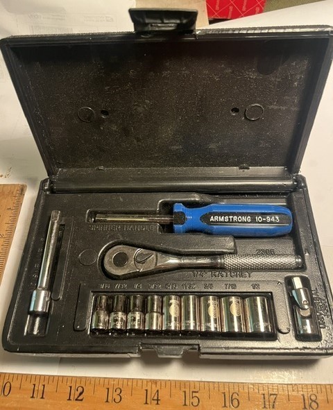 ARMSTRONG 1/4″ drive socket set 13 pcs with case USA