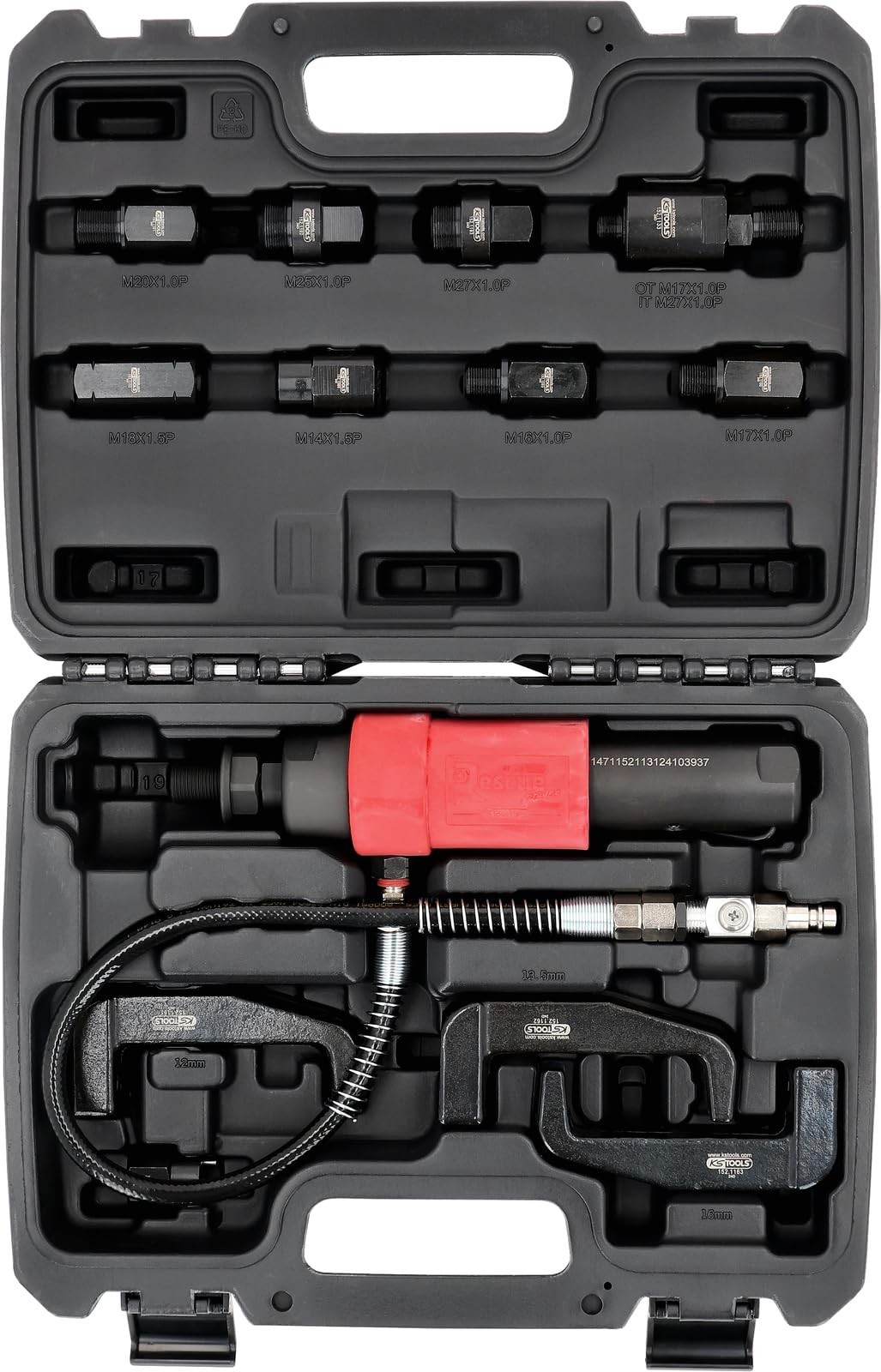152.1130 compressed air injector extractor set, 9 pieces