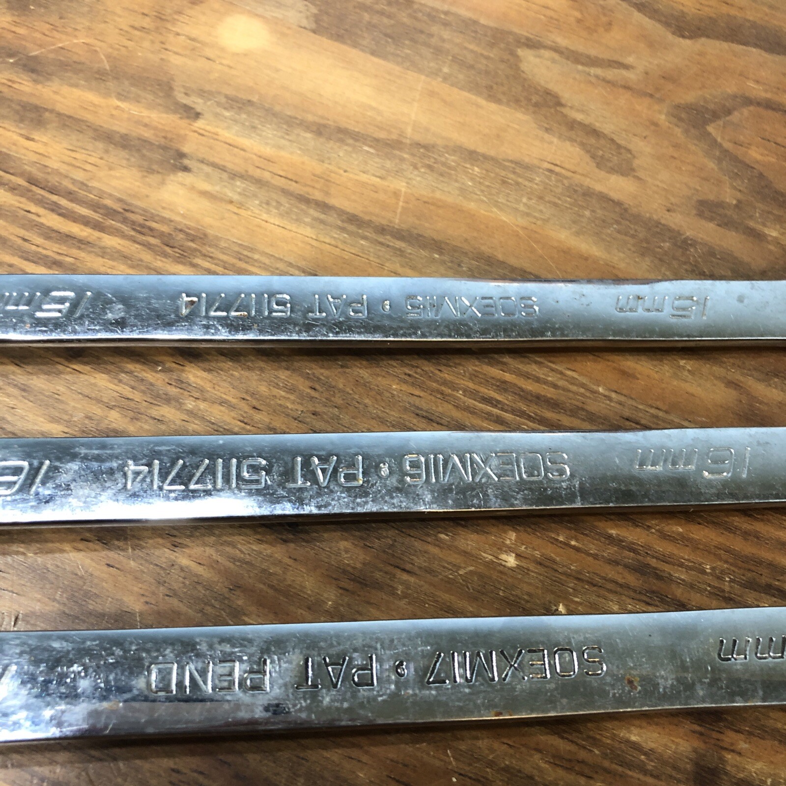 Snap-on SOEXM 15-17, 19 Flank drive Plus 12 Point Combo Wrench Set 4pc Metric