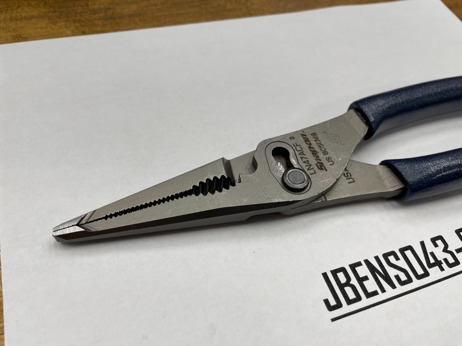 Snap-On Tools NEW POWER BLUE 9″ Soft Grip Long Nose Slip Joint Pliers LN47ACFMB