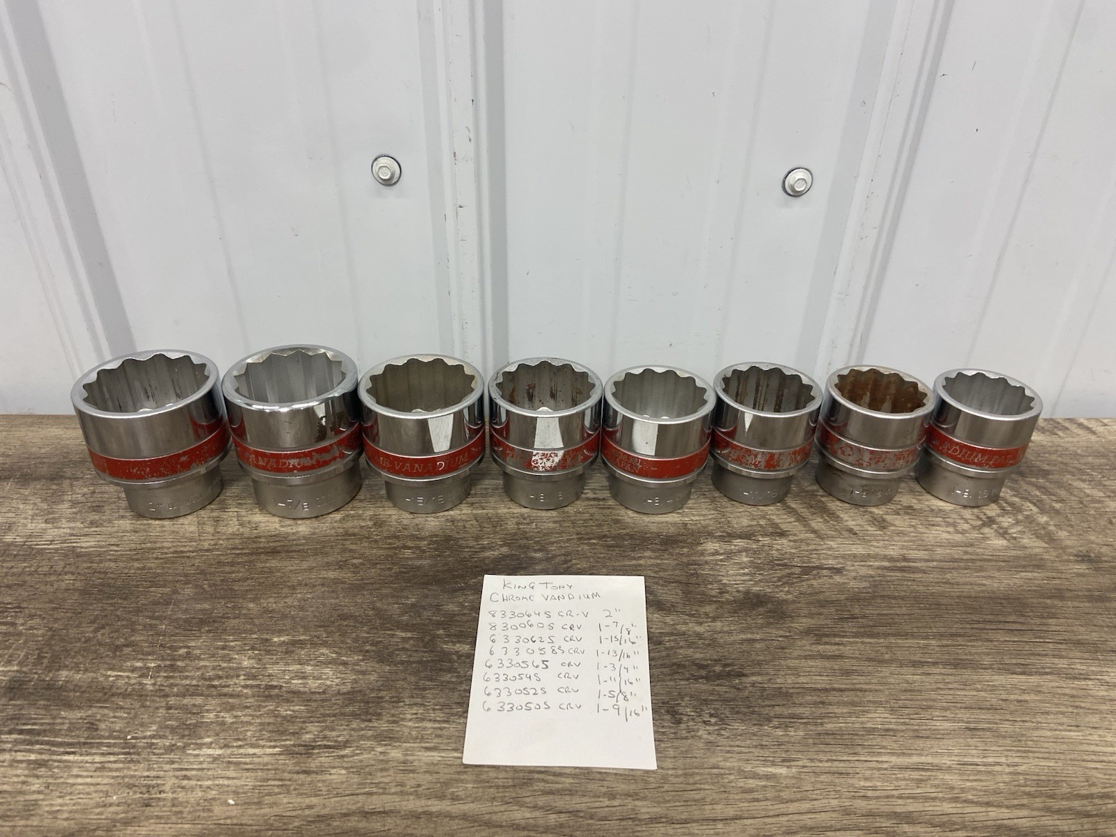 King Tony socket set CR-V 2″ 1 7/8″ 1 15/16″ 1 13/16″ 1 3/4″ 1 11/16 1 5/8″