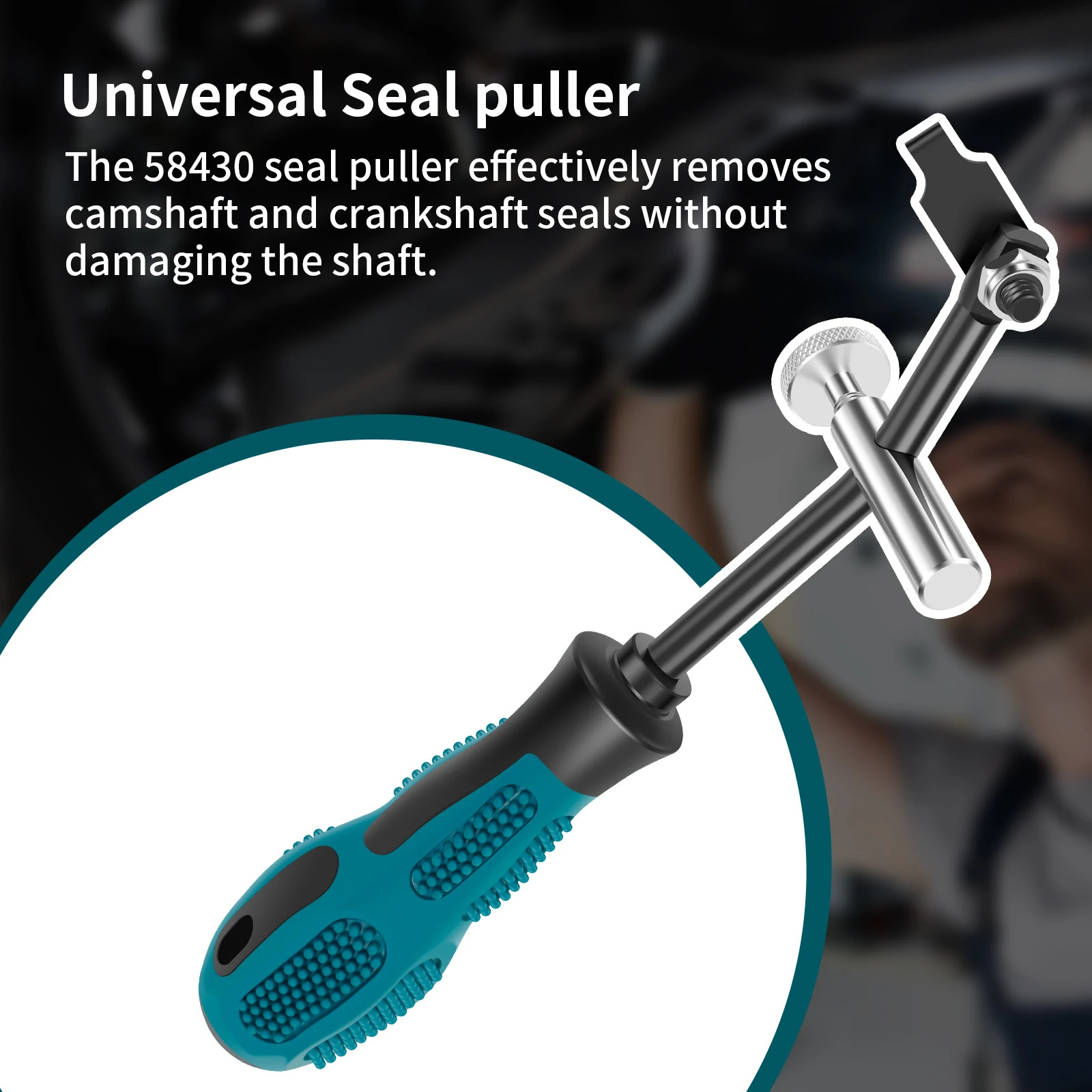 58430 SHAFT TYPE SEAL PULLER W/ SPARE HOOK CRANKSHAFT CAMSHAFT REMOVER AUTO TOOL