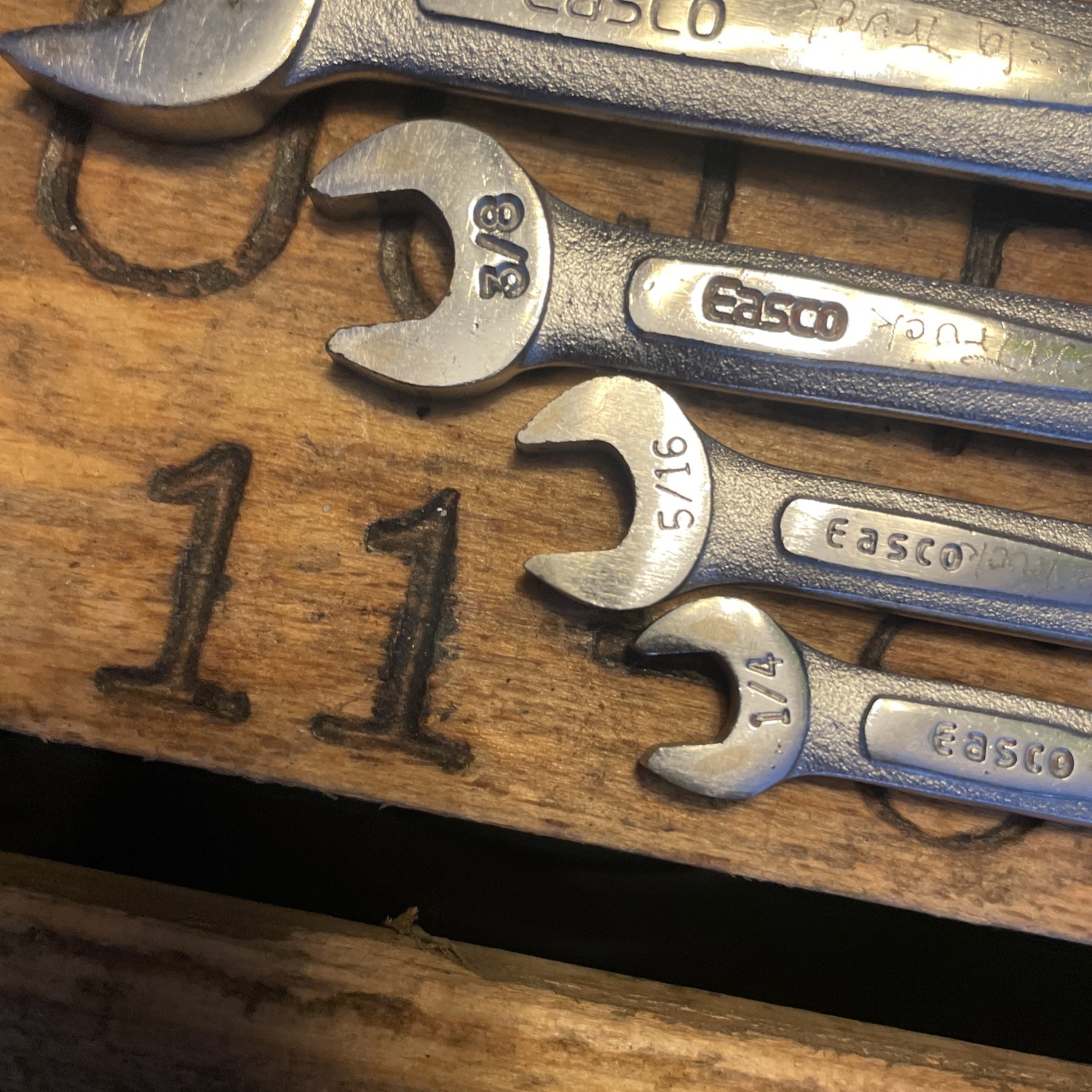 Vintage Easco 6 Piece SAE Wrench Set Combination 3/4” To 1/4″ Made IN USA LOT
