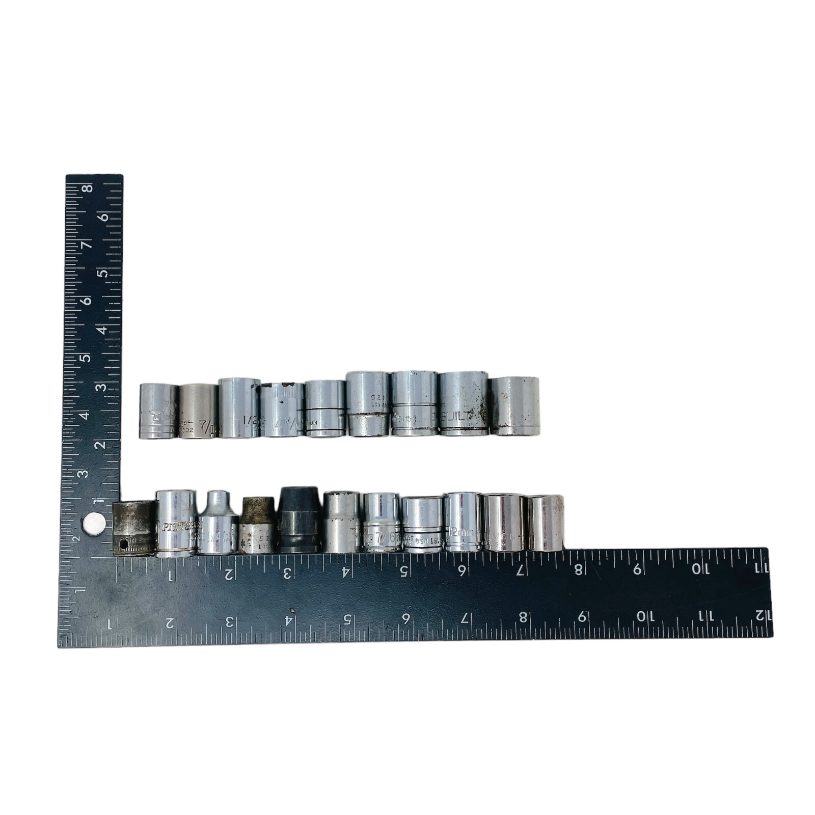 20 Pcs Craftsman, Proto and Assorted 1/4, 7/16, 12mm, 14mm Socket Set