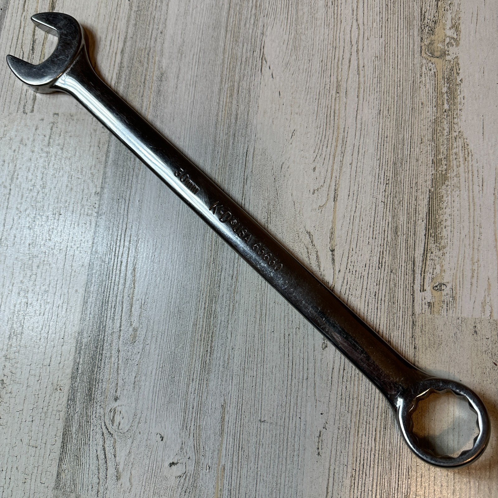 KD Tools USA 30mm Metric Combination Wrench 12 Point Full Polish 63630 Stamped