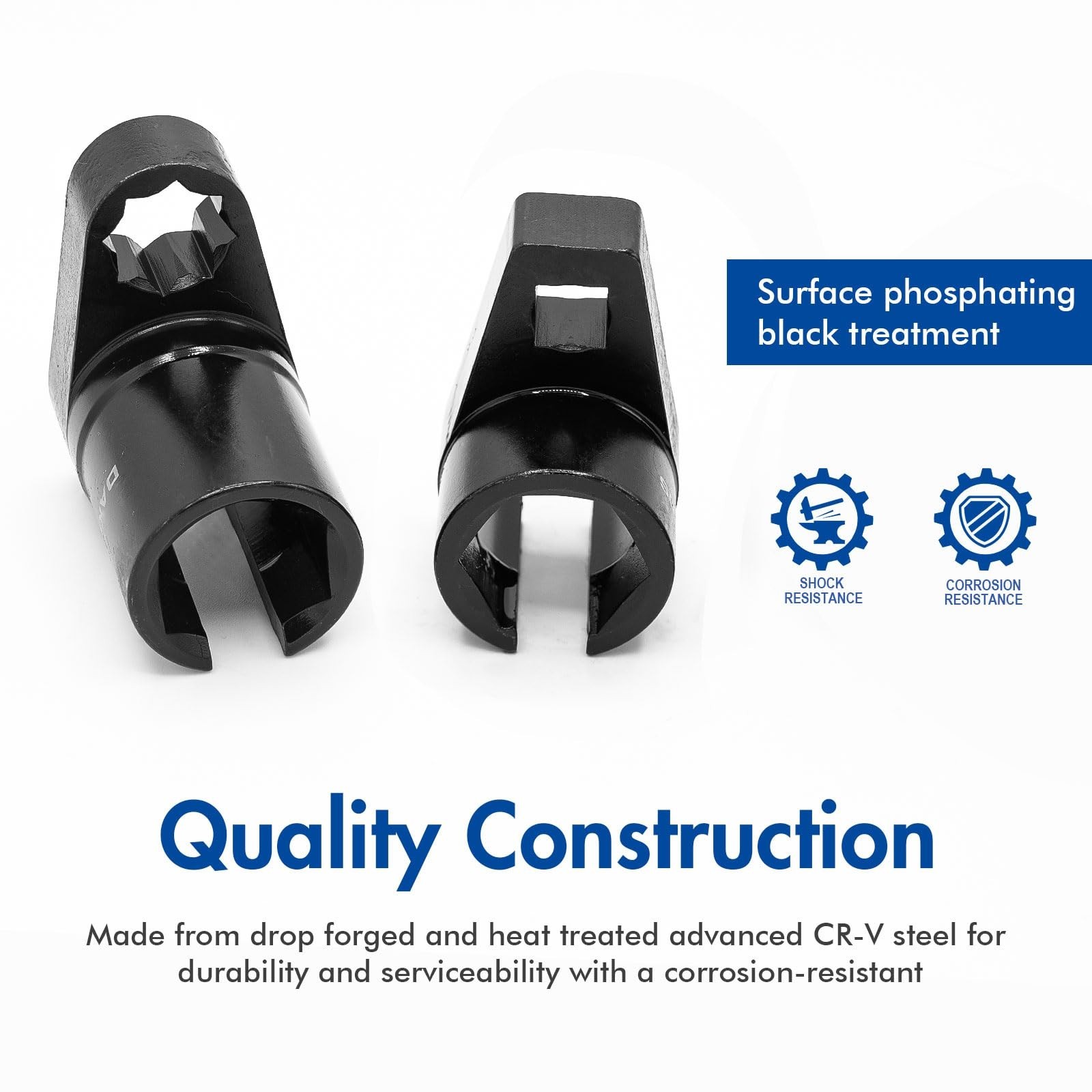 DAKCOS 3pcs Oxygen Sensor Socket Set, 1/2″ 3/8″ Drive 22mm (7/8″) Lambda Sensor