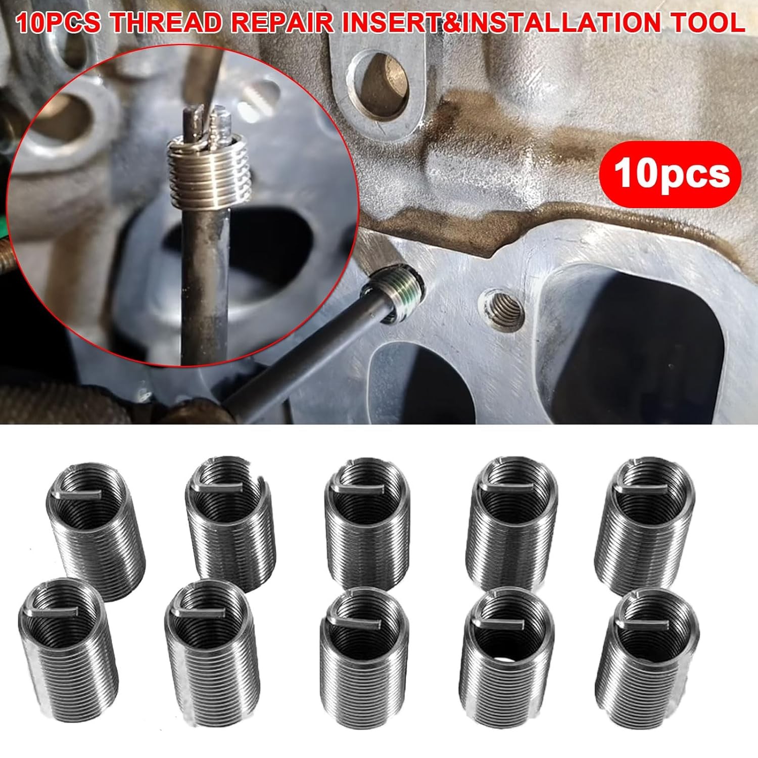 1420 Head Thread Bolt Repair Tool Kit for Honda B16 Engine, Toyota M11.5mm x 1.5