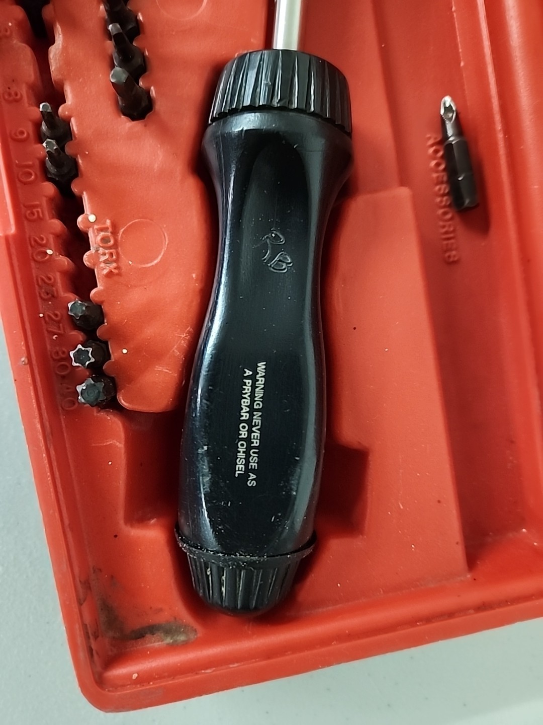 Snap On Black Ratcheting Screw Driver With Case