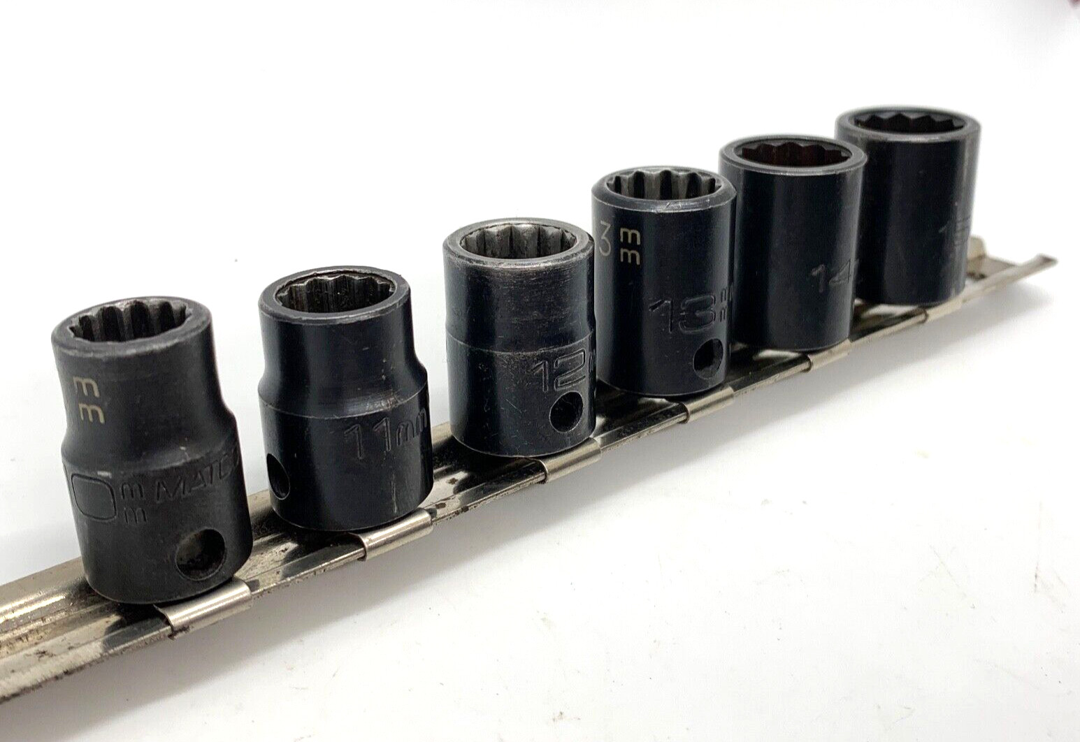 MATCO Tools Metric 10mm – 15mm 3/8″ Drive 12-PT Impact Socket Set Shallow Lot