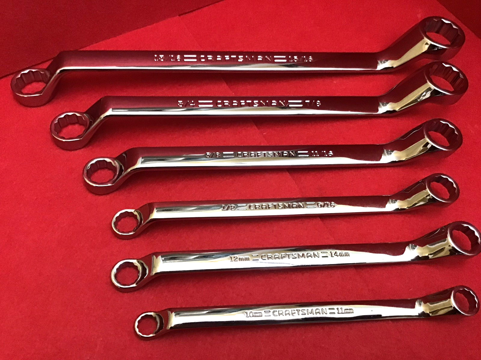 NEW CRAFTSMAN PROFESSIONAL USA DEEP OFFSET DOUBLE BOX END WRENCHES 4SAE, 2 MM