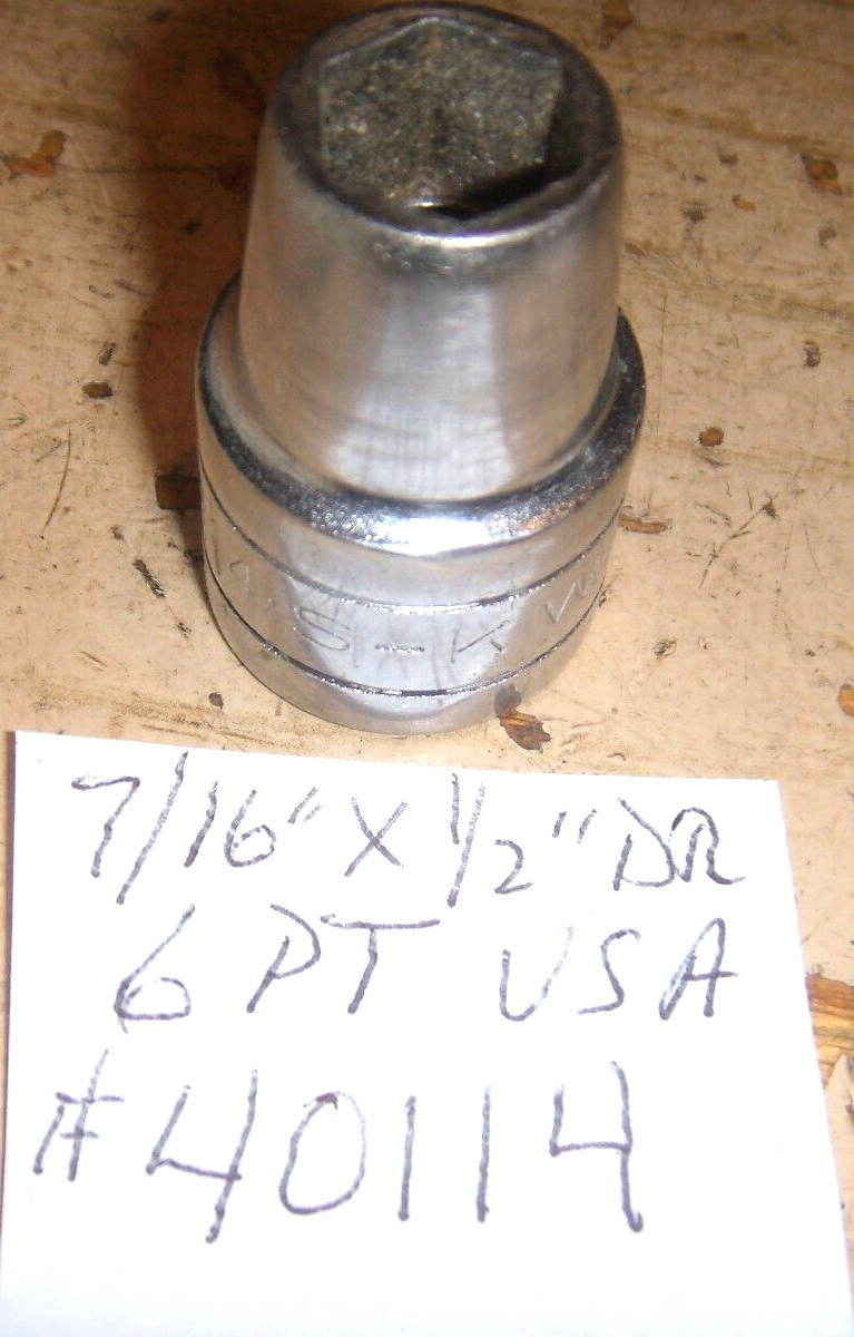 S-K WAYNE 7/16″ X 1/2″ DR # 40114 6 POINT CHROME USA