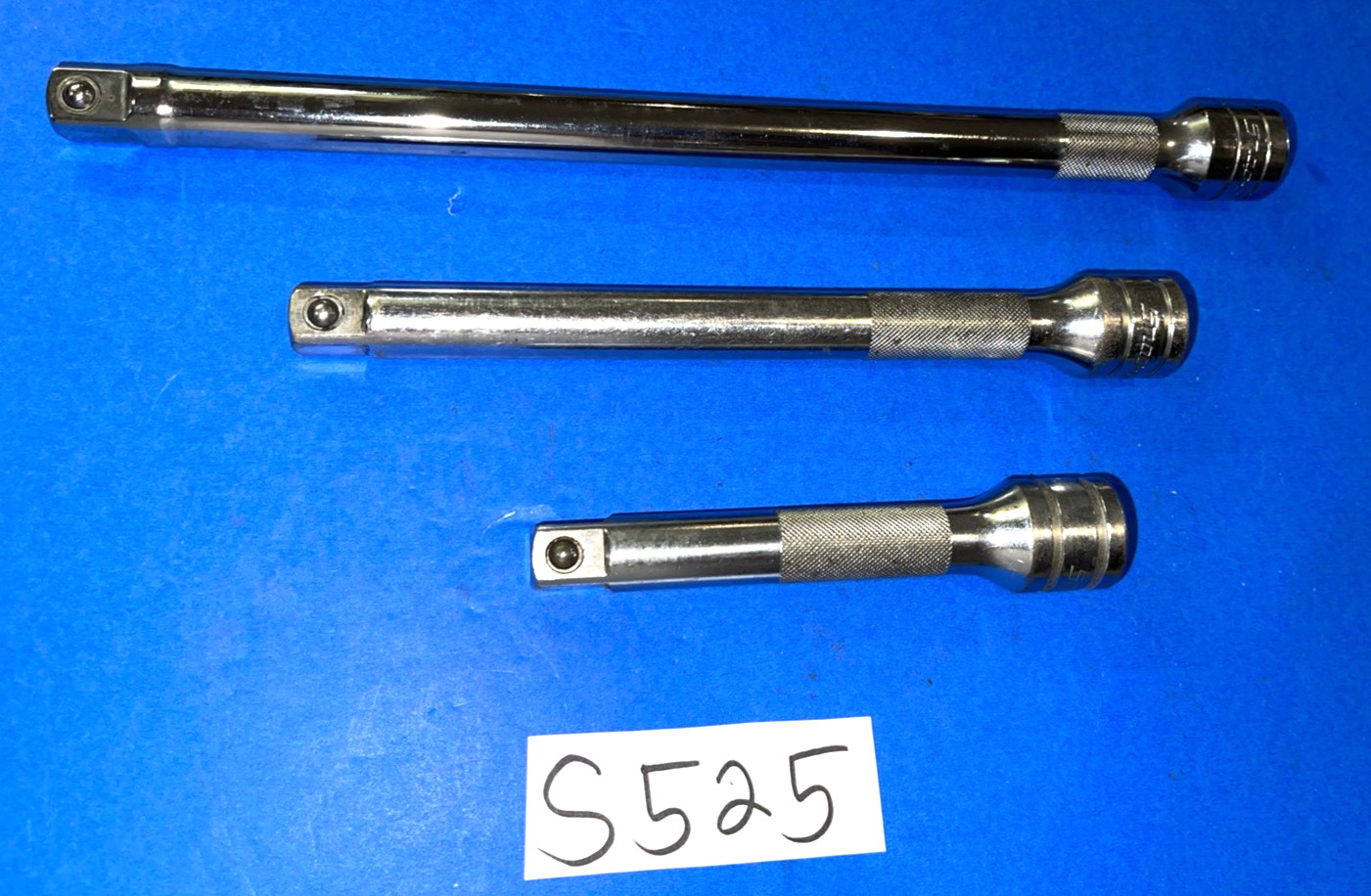 SNAP-ON TOOLS 3 PIECE 1/2 DRIVE KNURLED EXTENSIONS 5, 8, 11 INCH