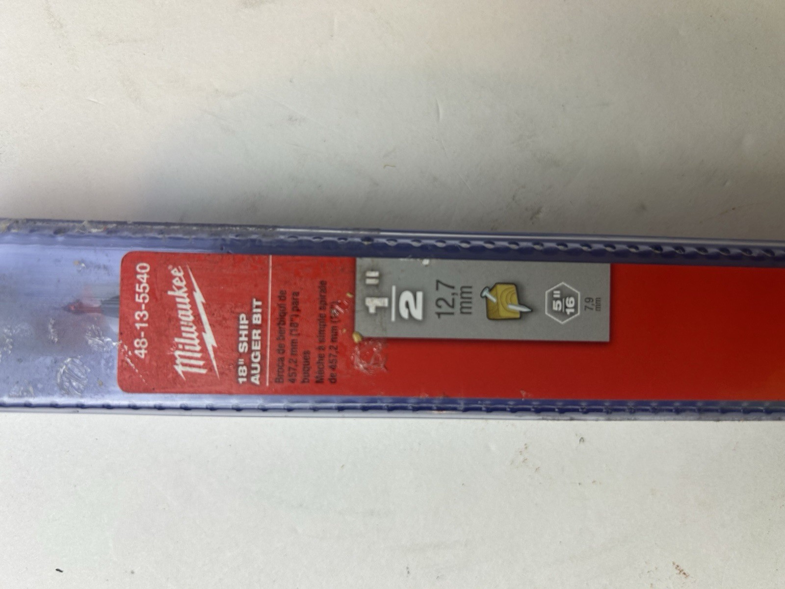 Milwaukee 1/2″ x 18″ Ship Auger Drill Bit w/ 5/16 Hex Shank #48-13-5540