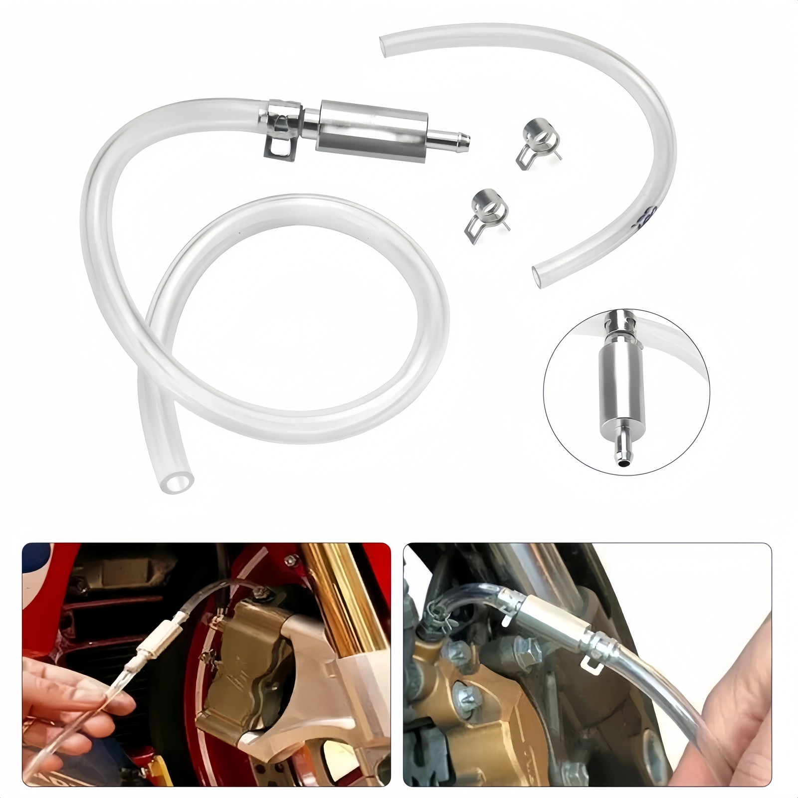 Car Motorcycle Brake Clutch Bleeder Kit One Way Check Valve Fluid Extractor Tool