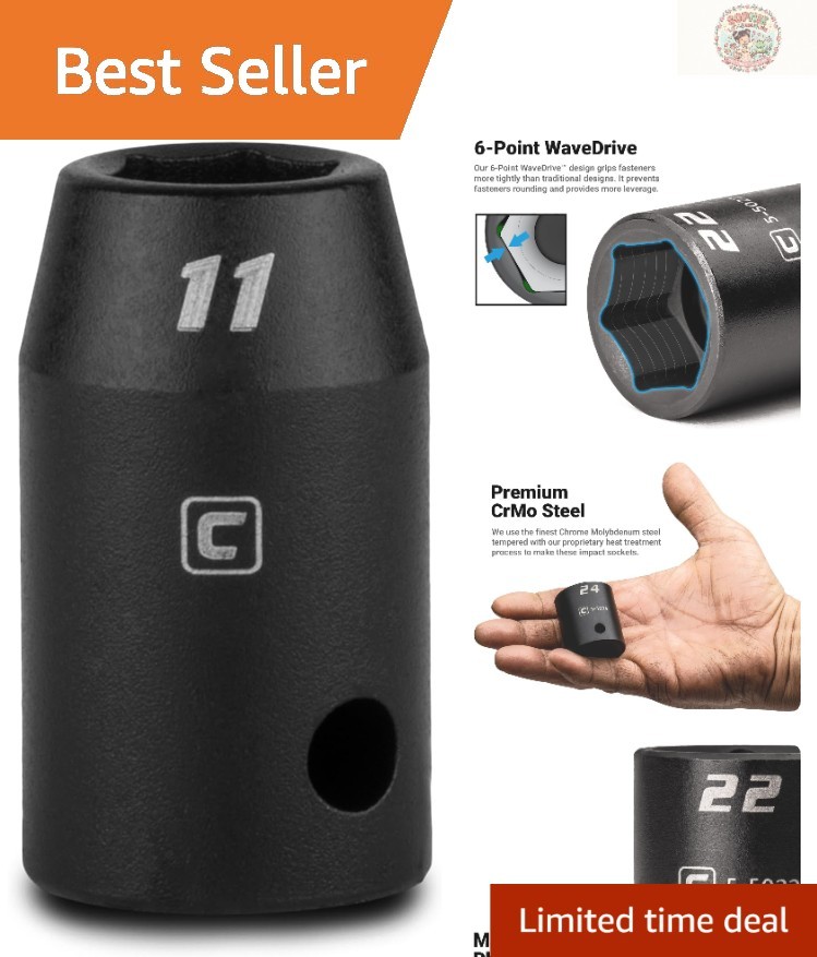 Durable 11mm Impact Socket – Lightweight 0.15 lbs, 1/2in Drive for Professionals