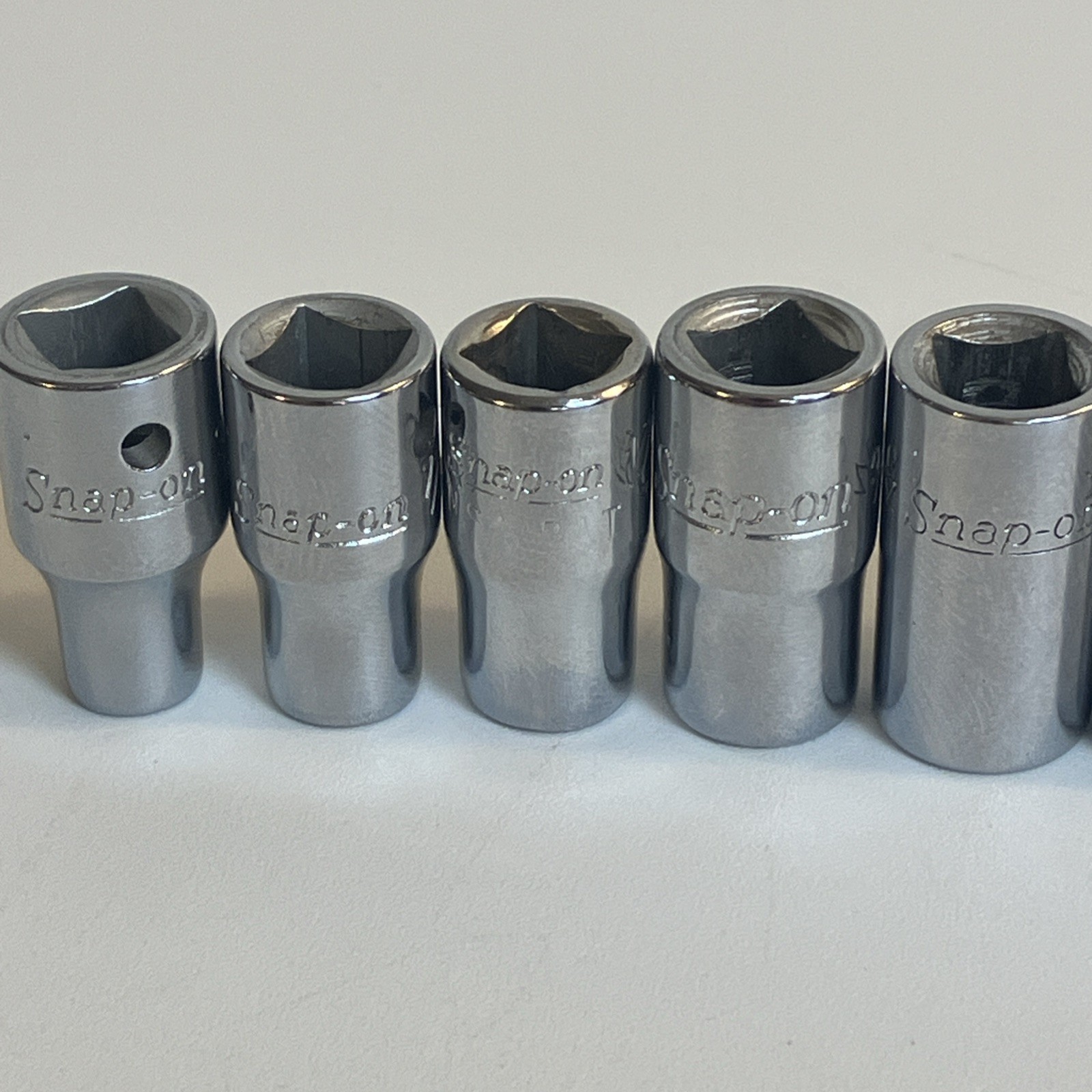 Snap On Tools 1/4″ Drive 9 Pc SAE Shallow 6 Pt Socket Lot TM6 – TM18 3/16″-9/16″