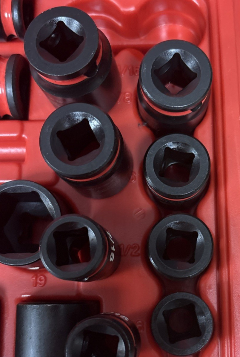 Milwaukee 3/8 Inch Drive SAE and Metric 6 Point Impact Socket Set (42-Piece)
