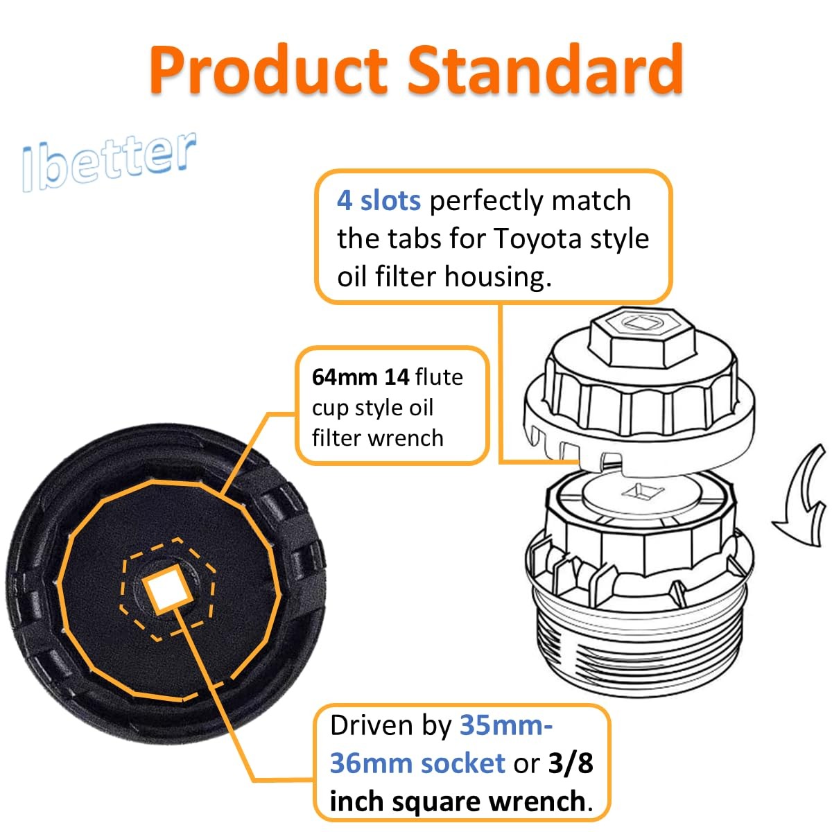Heavy Duty Oil Filter Wrench for Toyota,Lexus,RAV4,Camry,Tundra,Highlander,Sienn